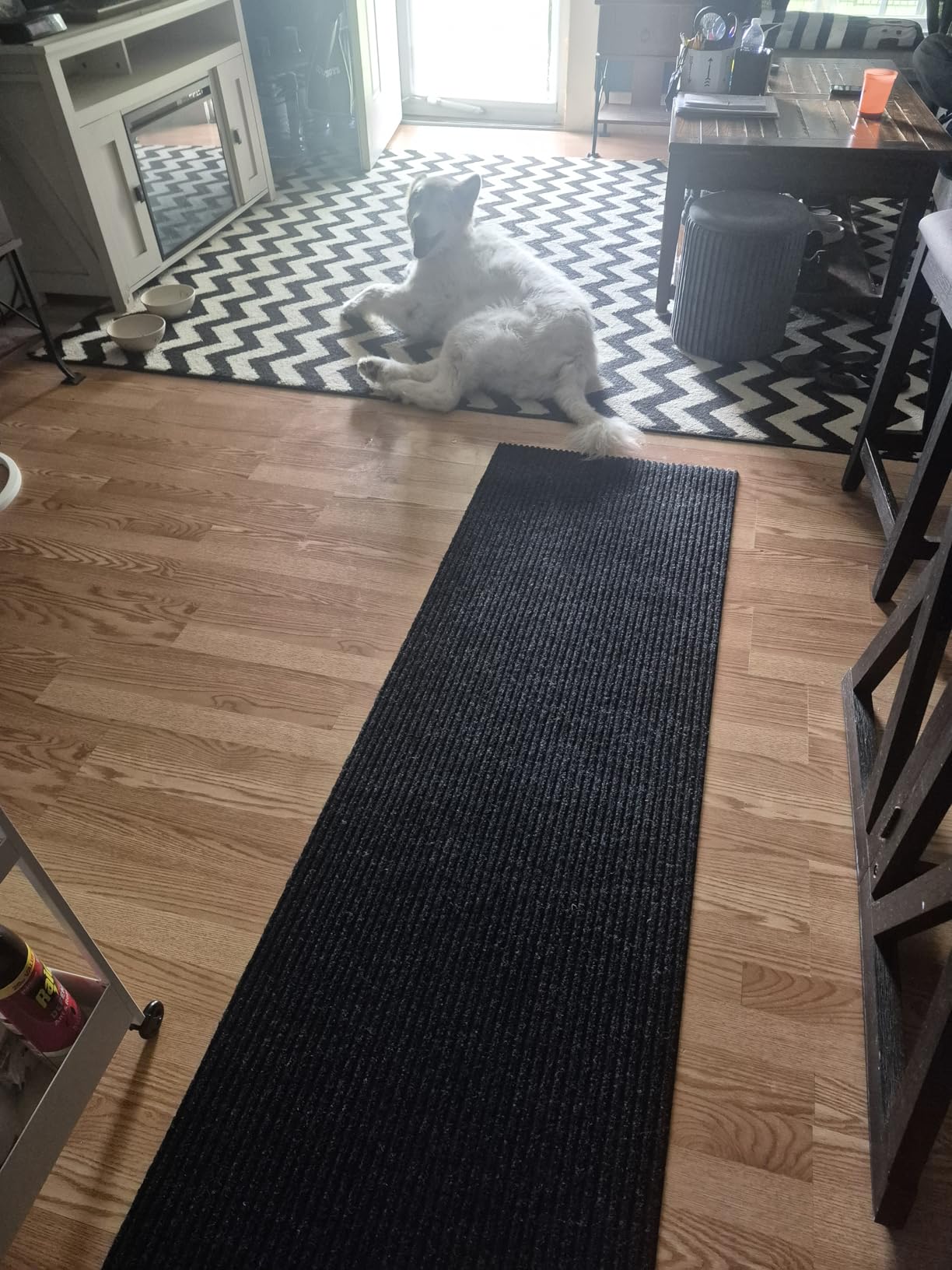 Ottomanson Hallway Runner Rug 2' x 6' Durable Non-Slip Mat with Scraper Pile for Indoor & Outdoor Use - Ideal for Kitchen, Entryway, Patio & Garage - High-Traffic Carpet, Black customer photo 1