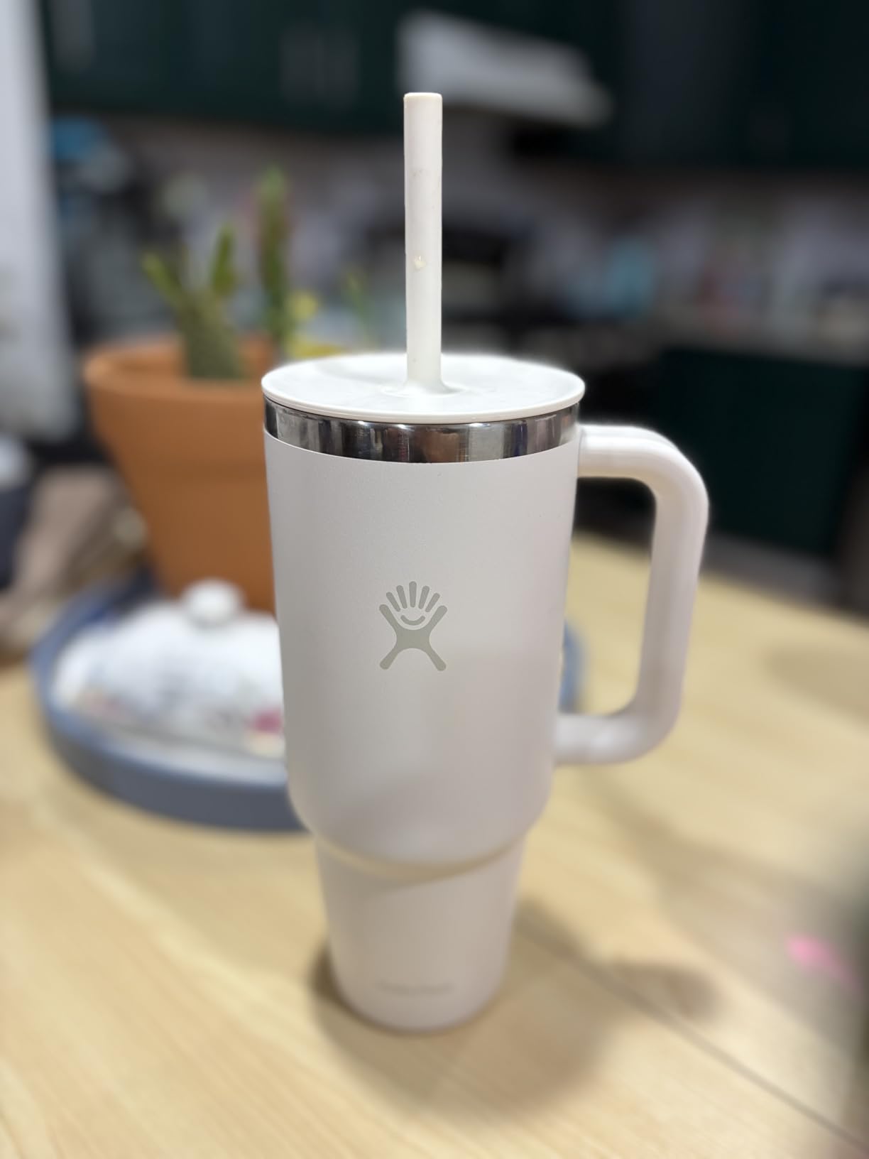 Hydro Flask Travel Tumbler with Handle, Lid and Straw - Insulated Stainless Steel in 40 Oz Trillium customer photo 2