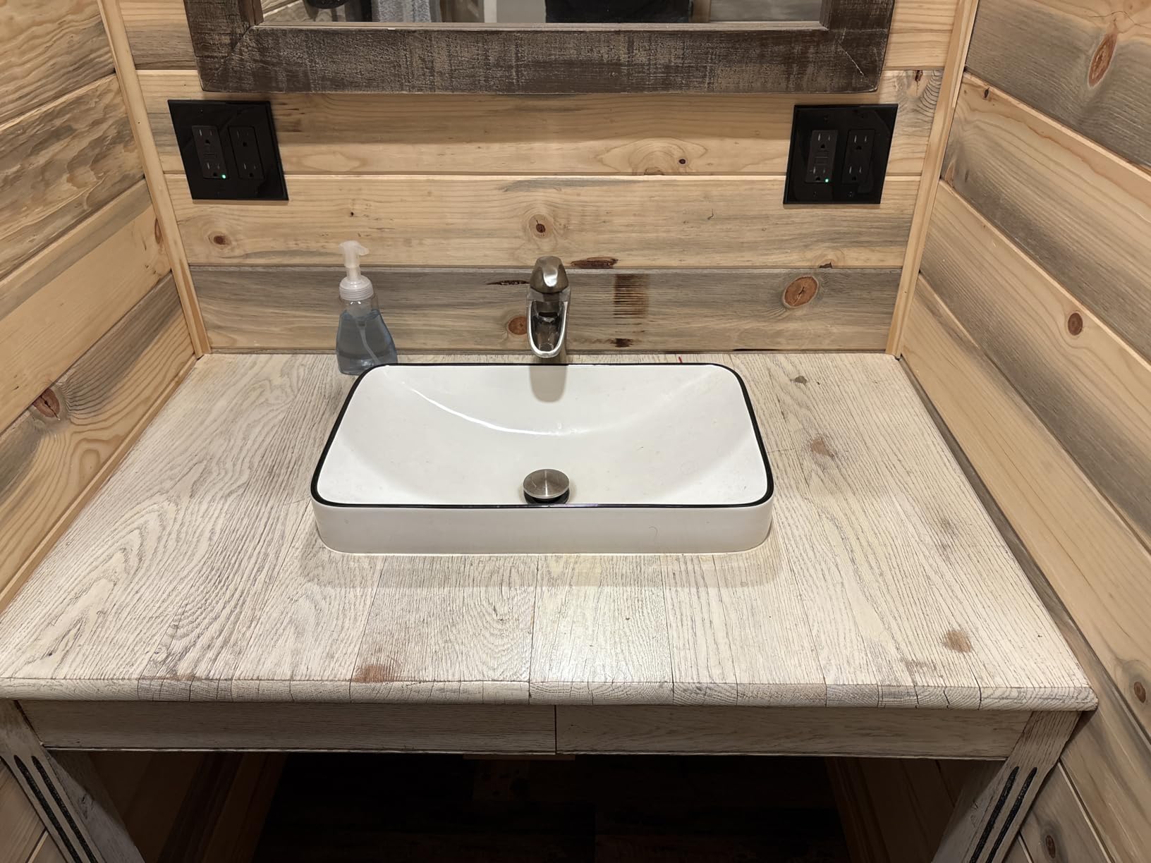 DeerValley Bathroom Vessel Sink, 19.29'' x 11.81'' x 4.72'' Semi Recessed Bathroom Sink Rectangular White Ceramic Sinks for Bathroom Modern Bath Sink Bowl Vanity Sinks Above Counter Basin DV-1V0047 customer photo 2