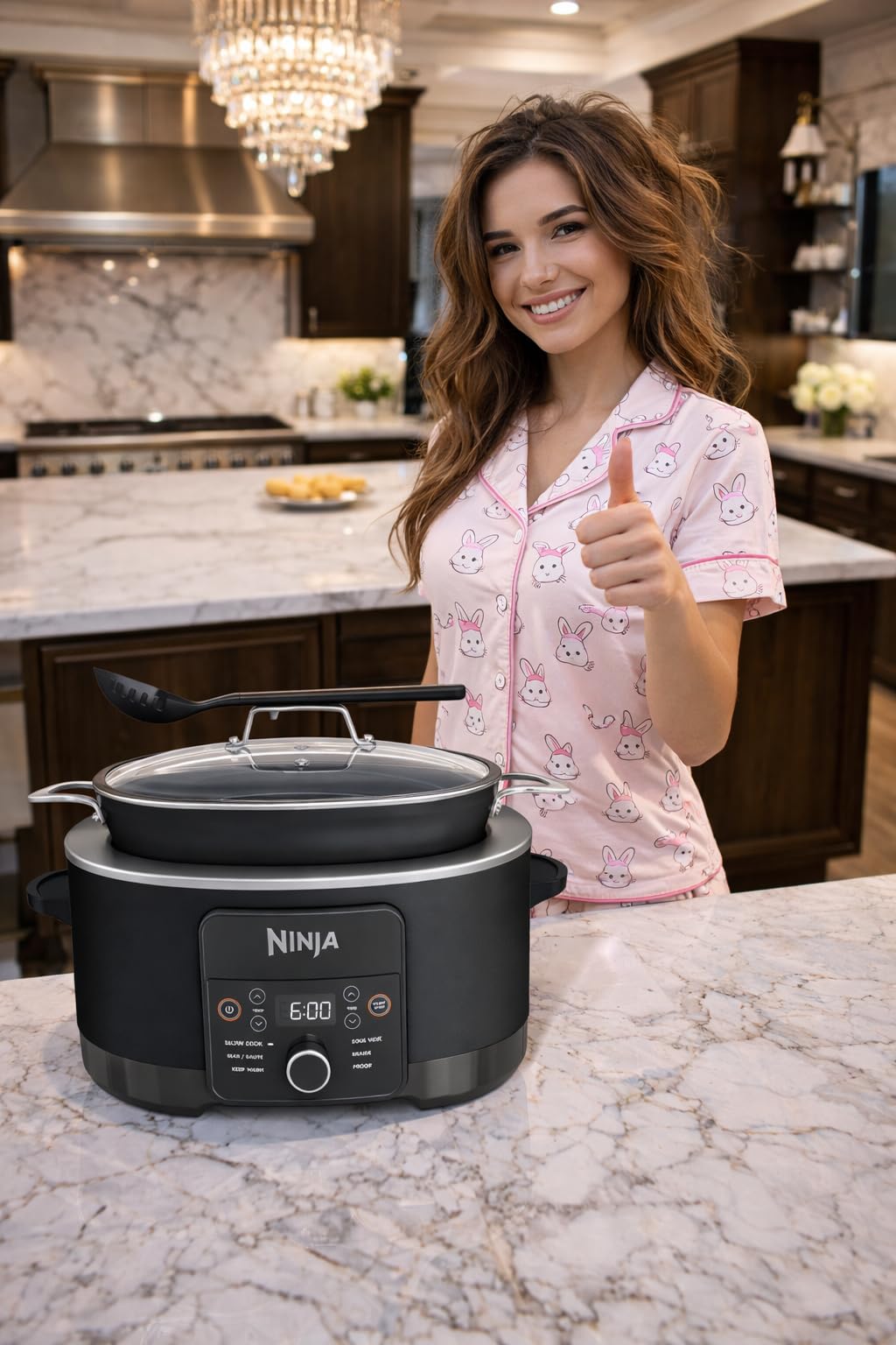 Ninja 12-in-1 PossibleCooker PLUS | 8.5-qt Sous Vide & Proof Multi-Cooker | Slow Cooker, Dutch Oven & More | Glass Lid & Integrated Spoon | Nonstick | Oven Safe Pot to 500F | Black | MC1010 customer photo 1