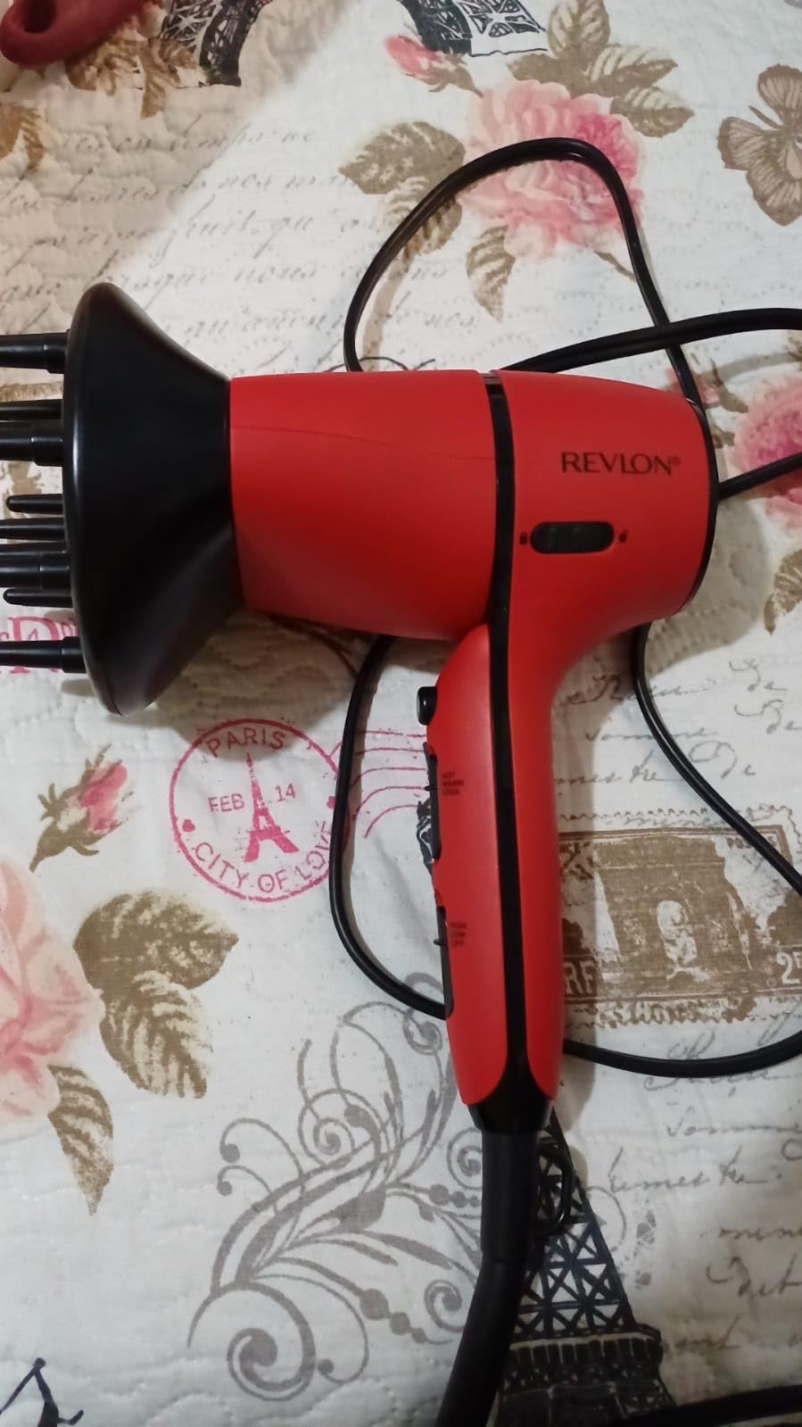 REVLON Airflow Control Hair Dryer with Diffuser - 1875W Blow Dryer Head Rotates 90 Degrees for Total Control, Wider Head for Less Drying Time, Reduces Frizz (Red) customer photo 1