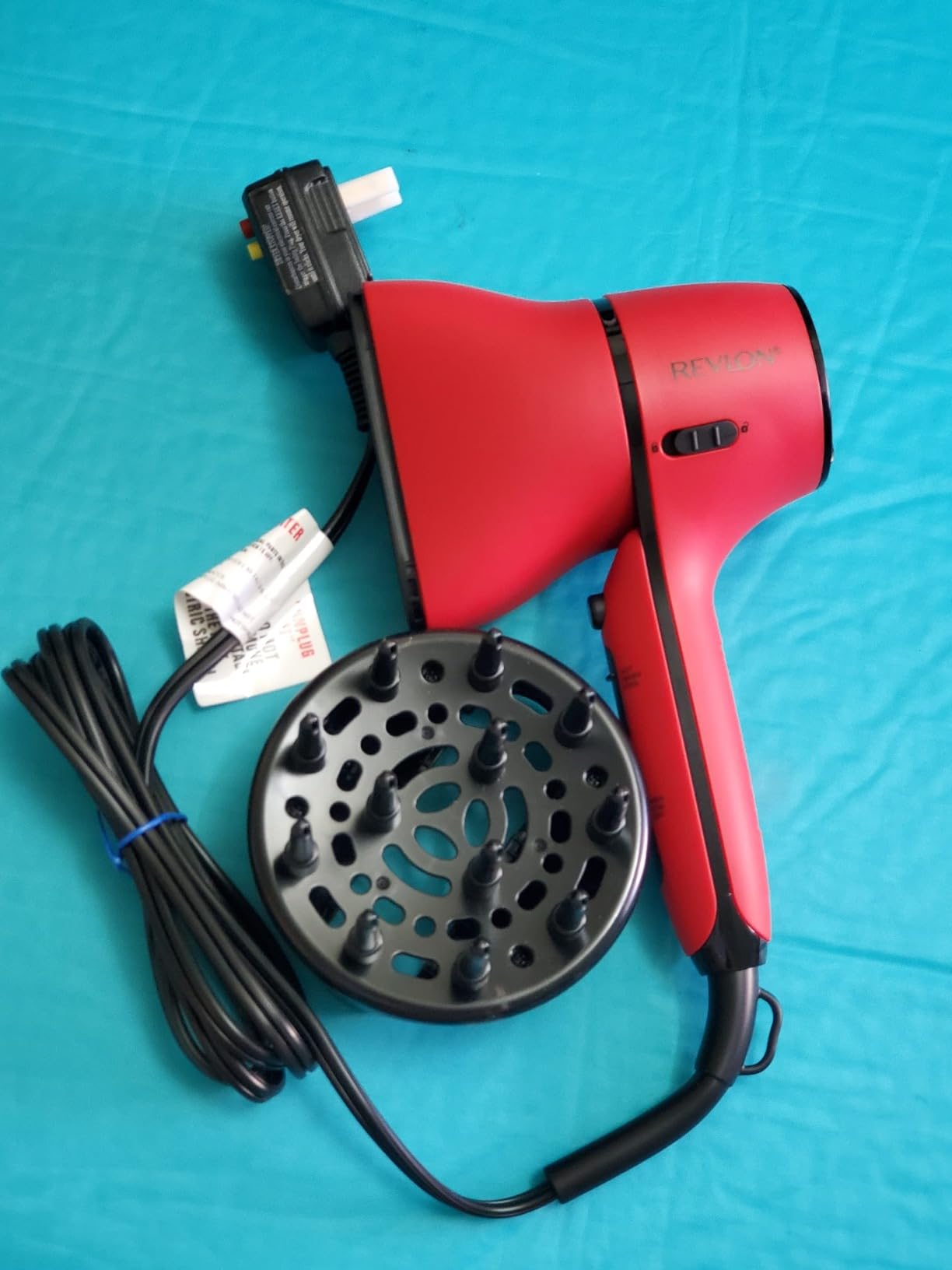 REVLON Airflow Control Hair Dryer with Diffuser - 1875W Blow Dryer Head Rotates 90 Degrees for Total Control, Wider Head for Less Drying Time, Reduces Frizz (Red) customer photo 2