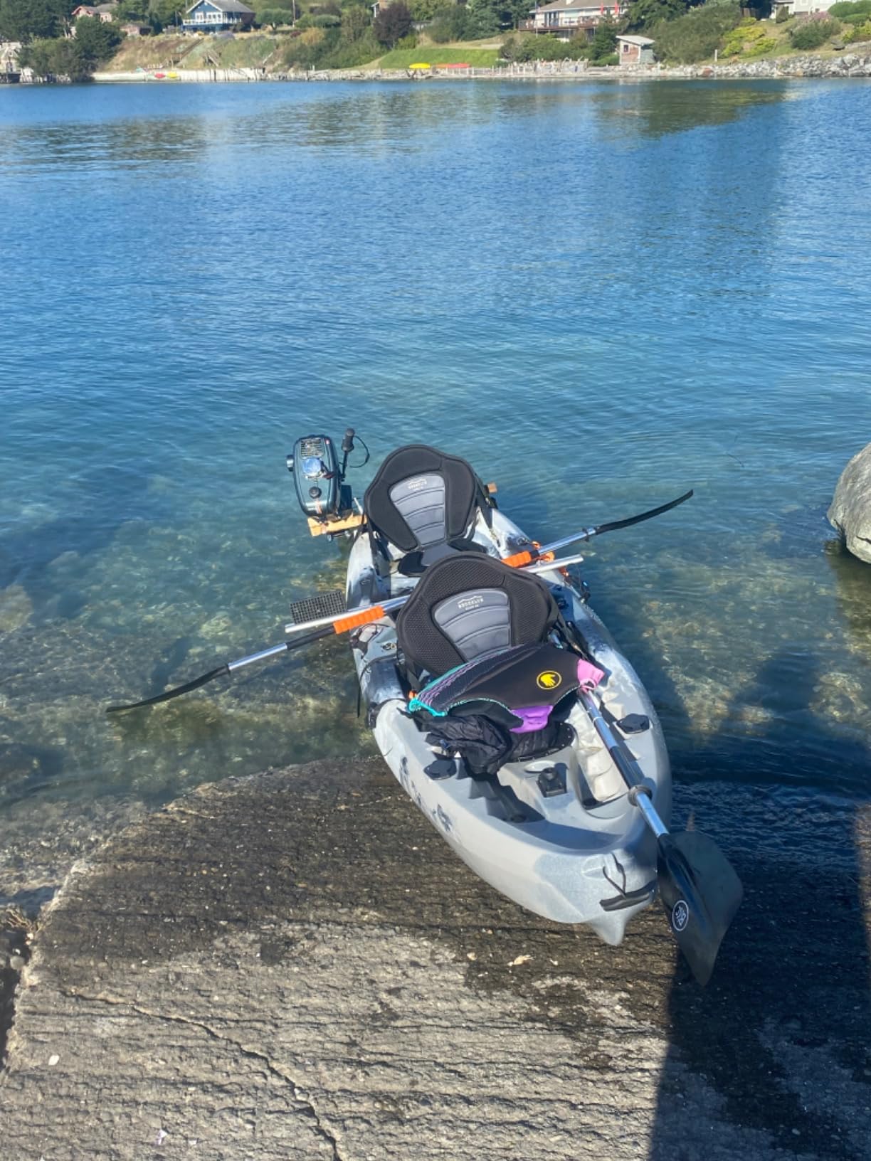2 Stroke 3.5HP Outboard Motor, 49CC Heavy Duty Fishing Boat Engine Gas Trolling Motor with Water Cooling CDI System, Boat Motor for Rubber Boats, Inflatable Boats, Sailboats customer photo 1