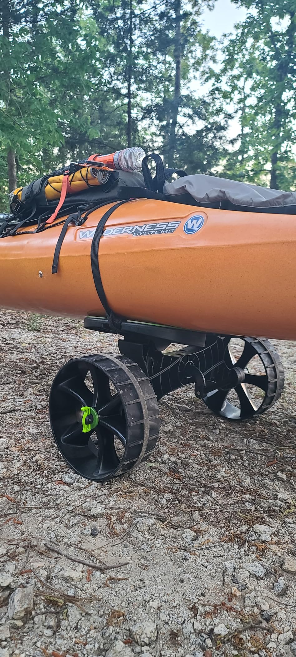 Ulticor Kayak Cart, Puncture-Free Wheels Assembles and Disassembles Within Seconds - Easy to Store - No Tools Required - All-Terrain Durable Kayak and Canoe Cart with Adjustable Straps (Green - Black) customer photo 2