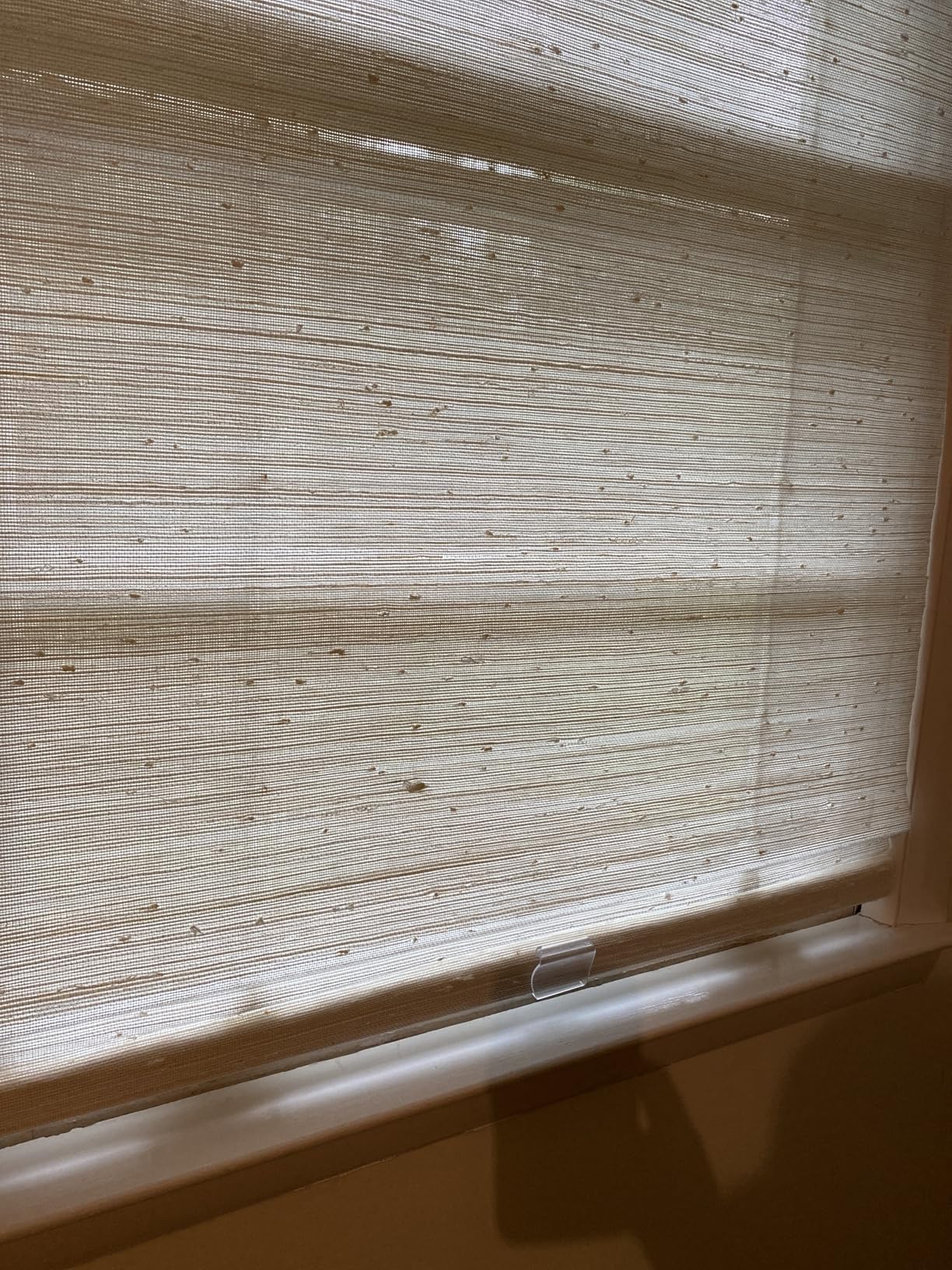 TWOPAGES Natural Cordless Ramie Roman Shade No Drill Customized Roman Blind Light Filtering Blackout Roman Window Shade for Windows, Beige, 1 Piece customer photo 1