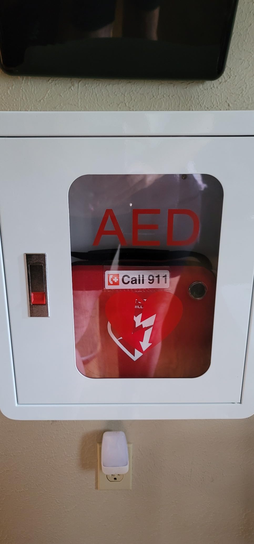 AED Cabinet, First Aid AED Defibrillator Wall Mounted Storage Cabinet, Metal Steel Plate Snap Lock, fits All Brands Cardiac Science for Public Places, 14 x 7.8 x 15.7 Inch customer photo 1