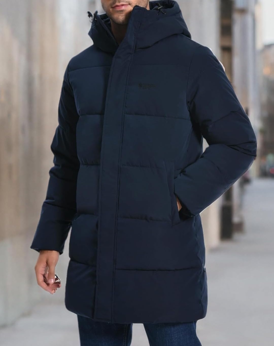 Mens Long Winter Coat Hooded Waterproof Insulated Puffer Jacket Thicken Puffy Warm Down Windbreaker Parka customer photo 1