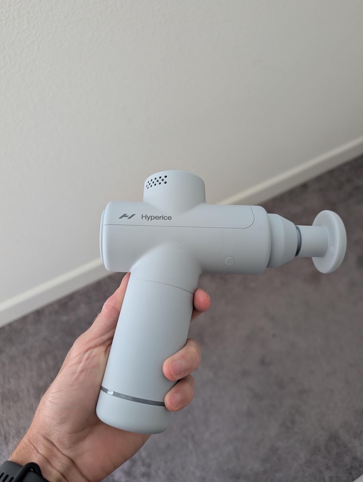 Hyperice Hypervolt Go 2 - Featuring Quiet Glide Technology - Handheld Percussion Massage Gun | 3 Speeds, 2 Interchangeable Heads | Helps Relieve Sore Muscles and Stiffness customer photo 1