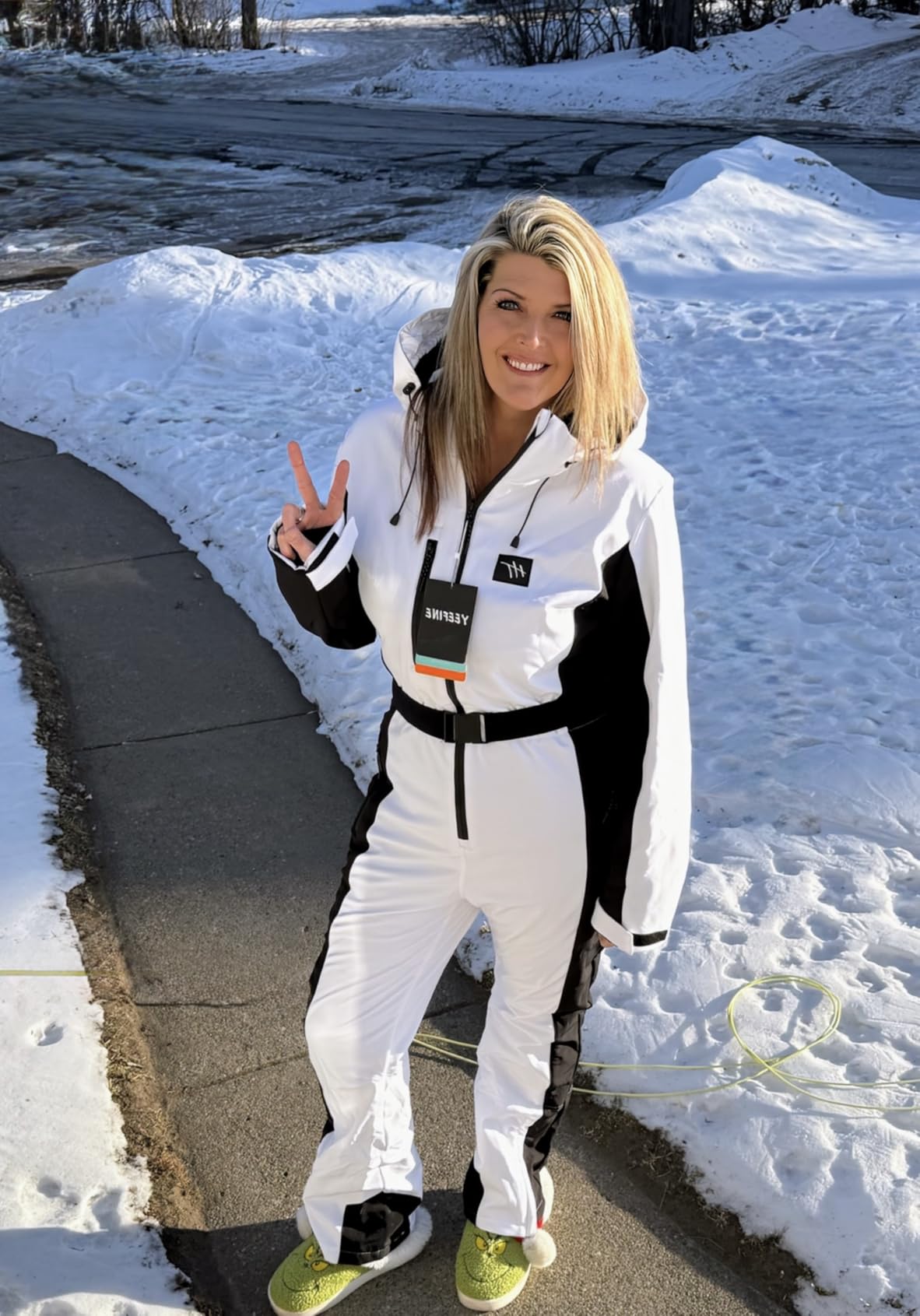 Women One Piece Ski Suits Slim Fit Overalls Jumpsuits Waterproof Winter Outdoor Snowboard Snow Suits customer photo 2