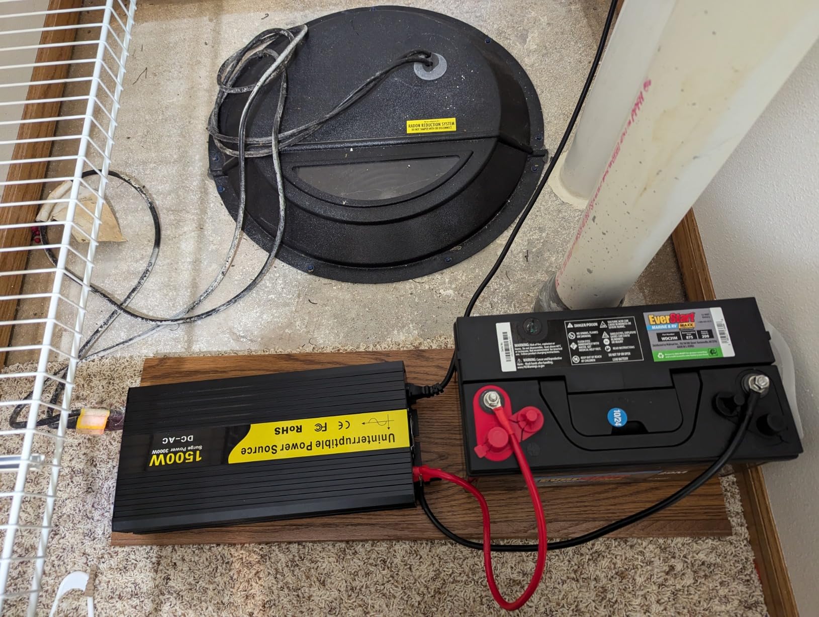 1500W Primary Sump Pump Backup System(No battery) Basment Protection Backup Inverter, Black, LCD Display, Auto Switches for Continuous Sump Pump Operation, Basement Emergency and Power Outage Backup customer photo 1