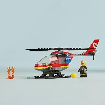 LEGO City Fire Rescue Helicopter Toy, Building Set with Firefighter Minifigure Pilot, Fun Gift or Pretend Play Toy for Boys, Girls and Kids Ages 5 and Up, 60411 customer photo 2