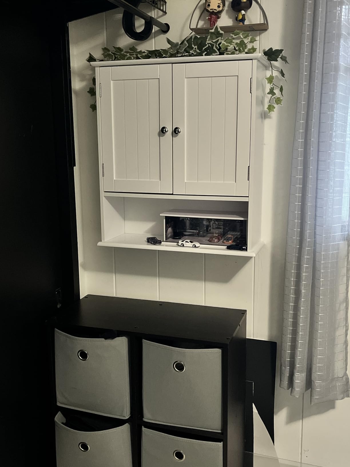 Smuxee Black Wall Cabinet, Small, 2-Door Medicine Cabinet with Adjustable Shelves, Over Toilet, For Kitchen and Laundry Rooms customer photo 2
