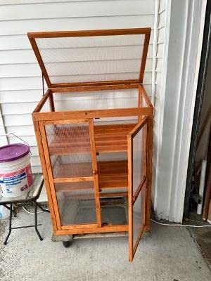 MCombo Wooden Cold Frame Greenhouse, Raised Flower Planter Shelf Protection for Outdoor Indoor Use, 0760 (Dark Grey) customer photo 1