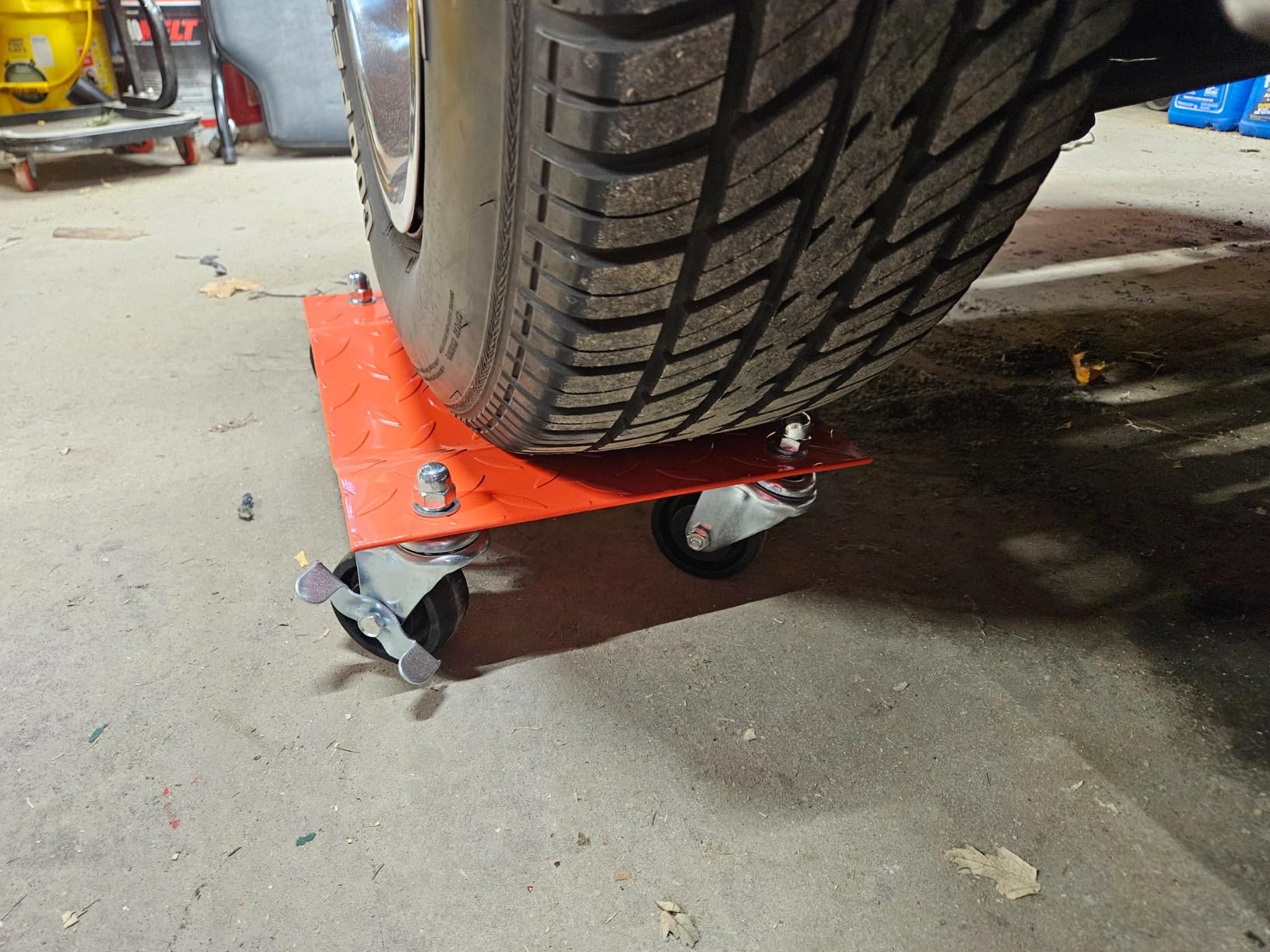DNA Motoring 4-Pack Tire Wheel Dolly Vehicle Wheels Dollies Movers Skates Car Tire Repair Slide Tools, 6000 lbs Capacity, Blue customer photo 1