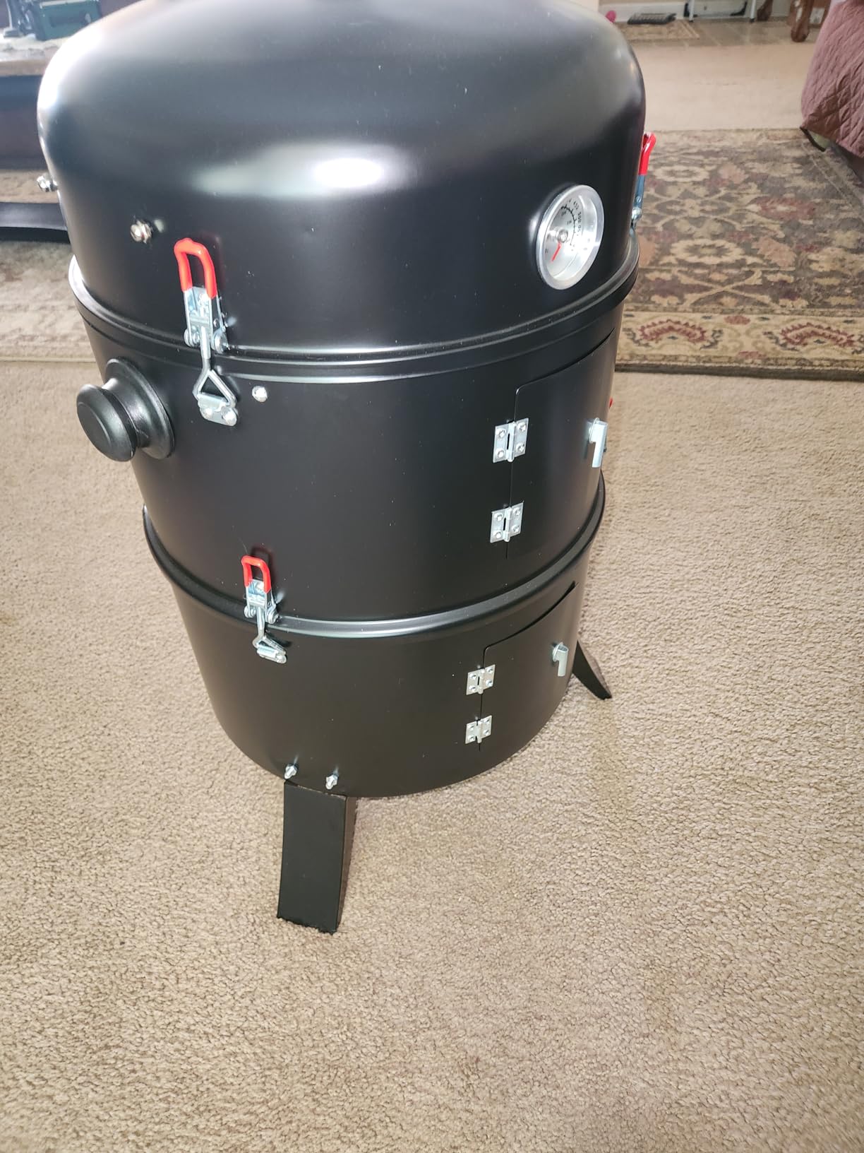 VINGLI 18 Inch Multi-Layer Charcoal BBQ Smoker Grill, Heavy Duty Round Grill, Vertical Smoker with Thermometer, for Outdoor Cooking, Patio, Parties, Backyard customer photo 1