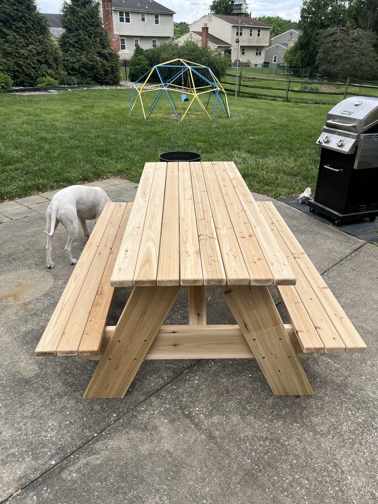 Jack and June Premium Cedar Wood Rectangular Picnic Table Easy Assembly Rounded Corners Comfortable for Kids and Adults customer photo 1