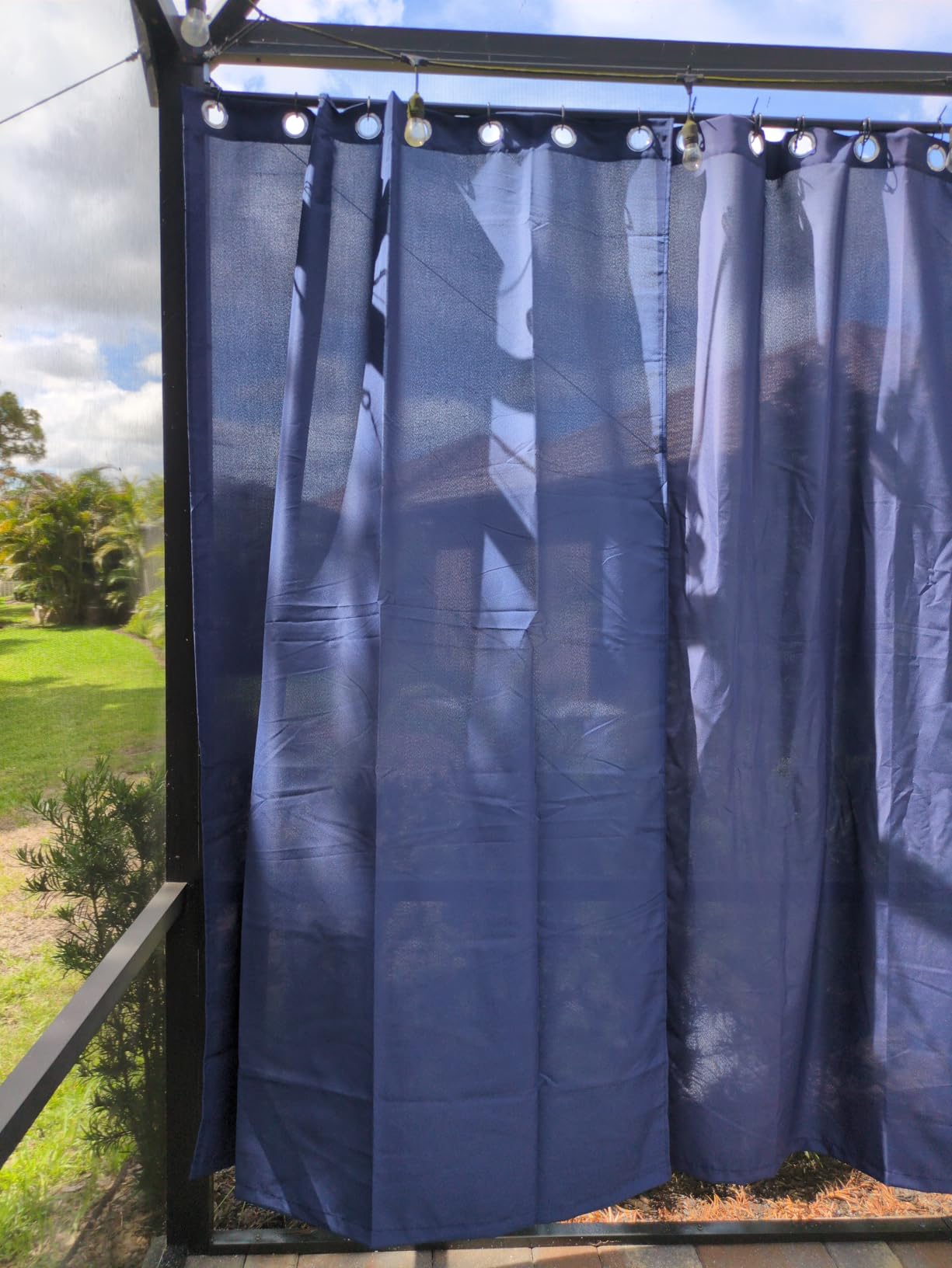 HolidayIdeas Outdoor Curtains for Patio Waterproof, 6 Panels - 54x84 Inches - Weatherproof Privacy Outsides Curtains for Cabana Porch Pergola, Sunlight & UV Blocking (Cream, Grommet Top) customer photo 1