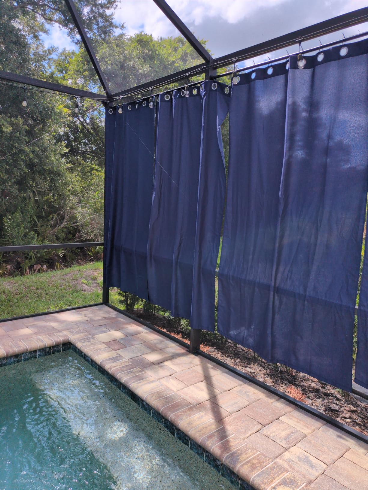 HolidayIdeas Outdoor Curtains for Patio Waterproof, 6 Panels - 54x84 Inches - Weatherproof Privacy Outsides Curtains for Cabana Porch Pergola, Sunlight & UV Blocking (Cream, Grommet Top) customer photo 2