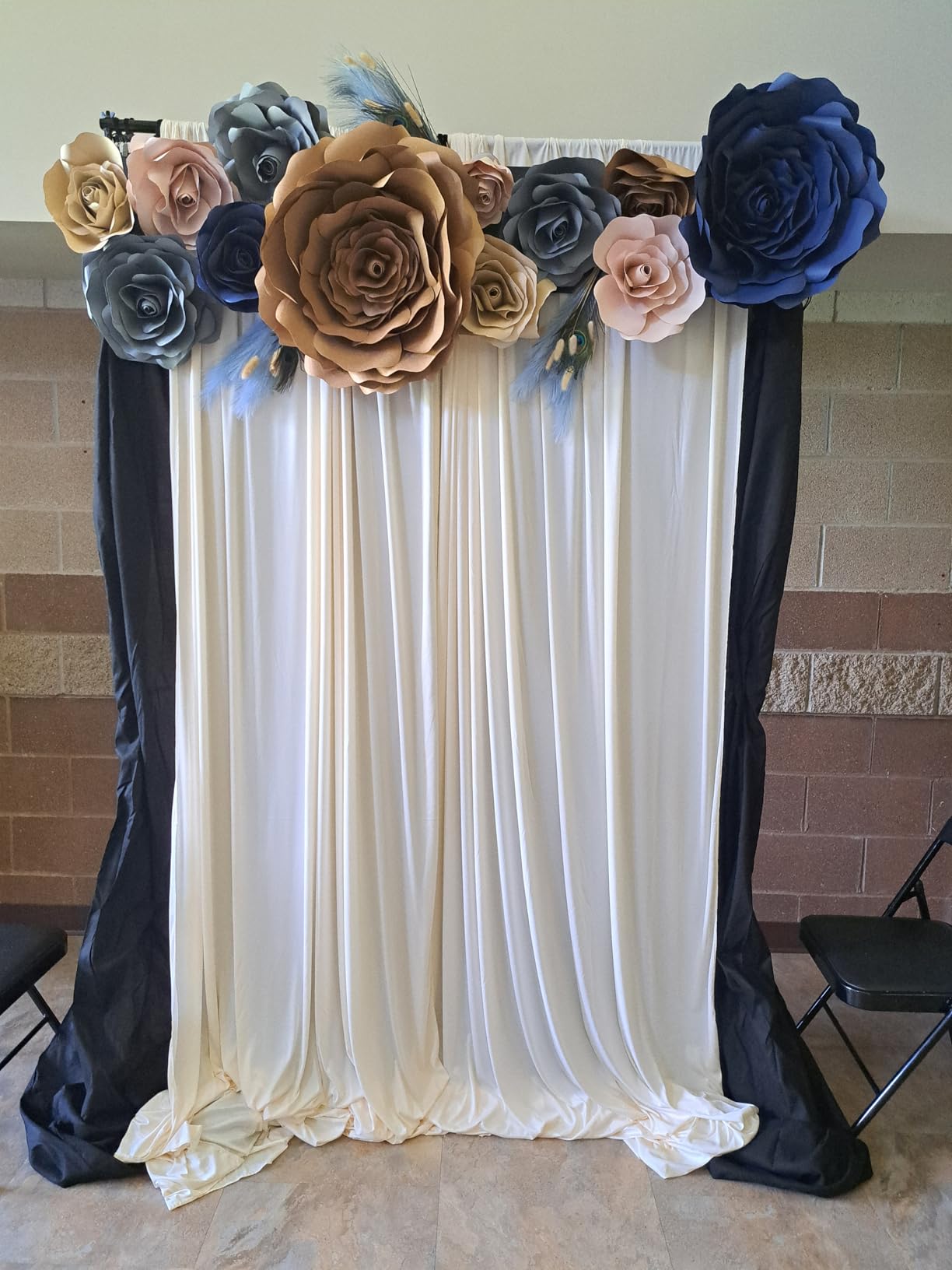 10x10ft Wrinkle Free Ivory Backdrop Curtain for Parties Soft Fabric Drapes Wedding Ivory Curtain Backdrop for Birthday Party Decorations Background for Photography 5x10ft,2 Panels customer photo 2