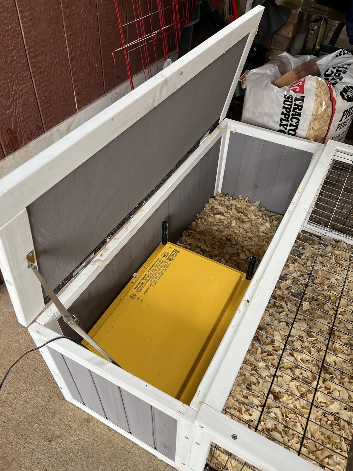 Tortoise House Habitat Wooden with Cover, Chicken Coop with Run Rabbit Hutch Small Animal Hutch Enclosure Indoor/Outdoor-Grey + White Trim customer photo 1