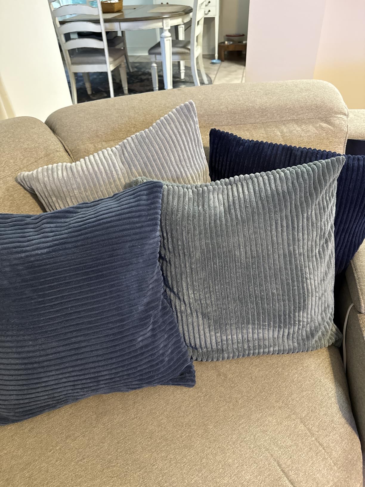 MIULEE Boho Farmhouse Sage Green Throw Pillow Covers 18x18 Inch Set of 4 Modern Nordic Cushion Covers Soft Corduroy Spring Home Decor customer photo 2