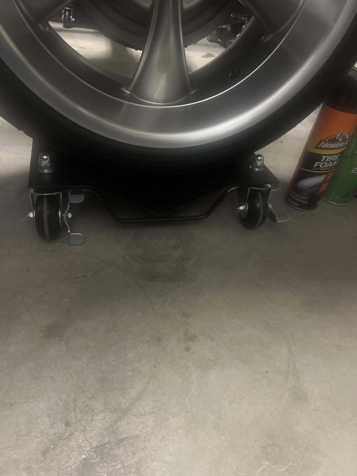 TUFFIOM Car Wheel Dolly Set of 4, 6000LBS Capacity Wheel Dolly, Heavy Duty Vehicle Dolly Upgraded, Steel Tire Skates with Brakes, Red customer photo 2