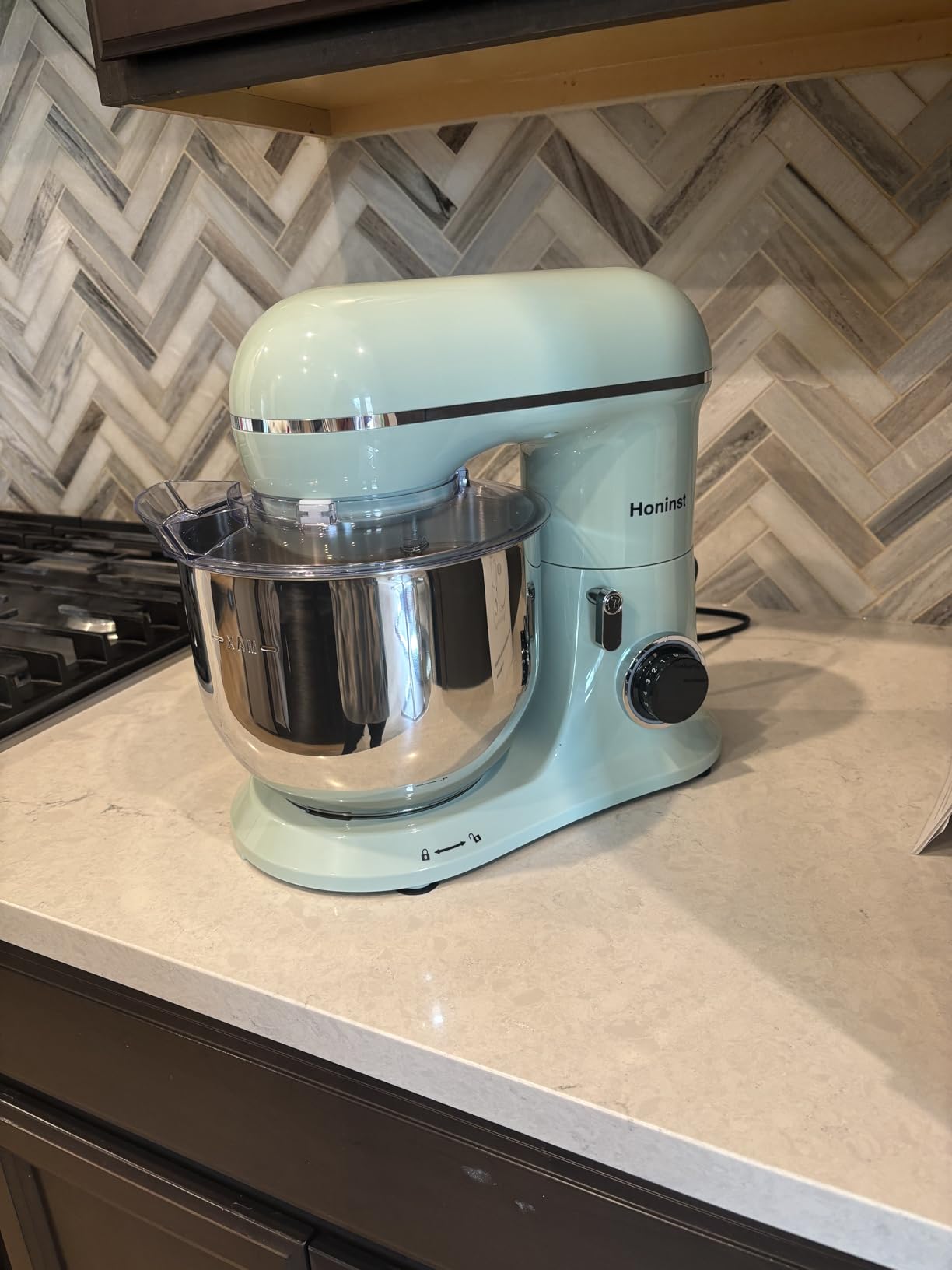 Honinst Stand Mixer, 6.5QT 10-Speed Tilt-Head Electric Stand Mixer, 3-In-1 Kitchen Mixer with Bowl, Dough Hook, Whisk and Beater, Food Mixer for Baking, Cake and Most Home Cooks, Blue customer photo 1