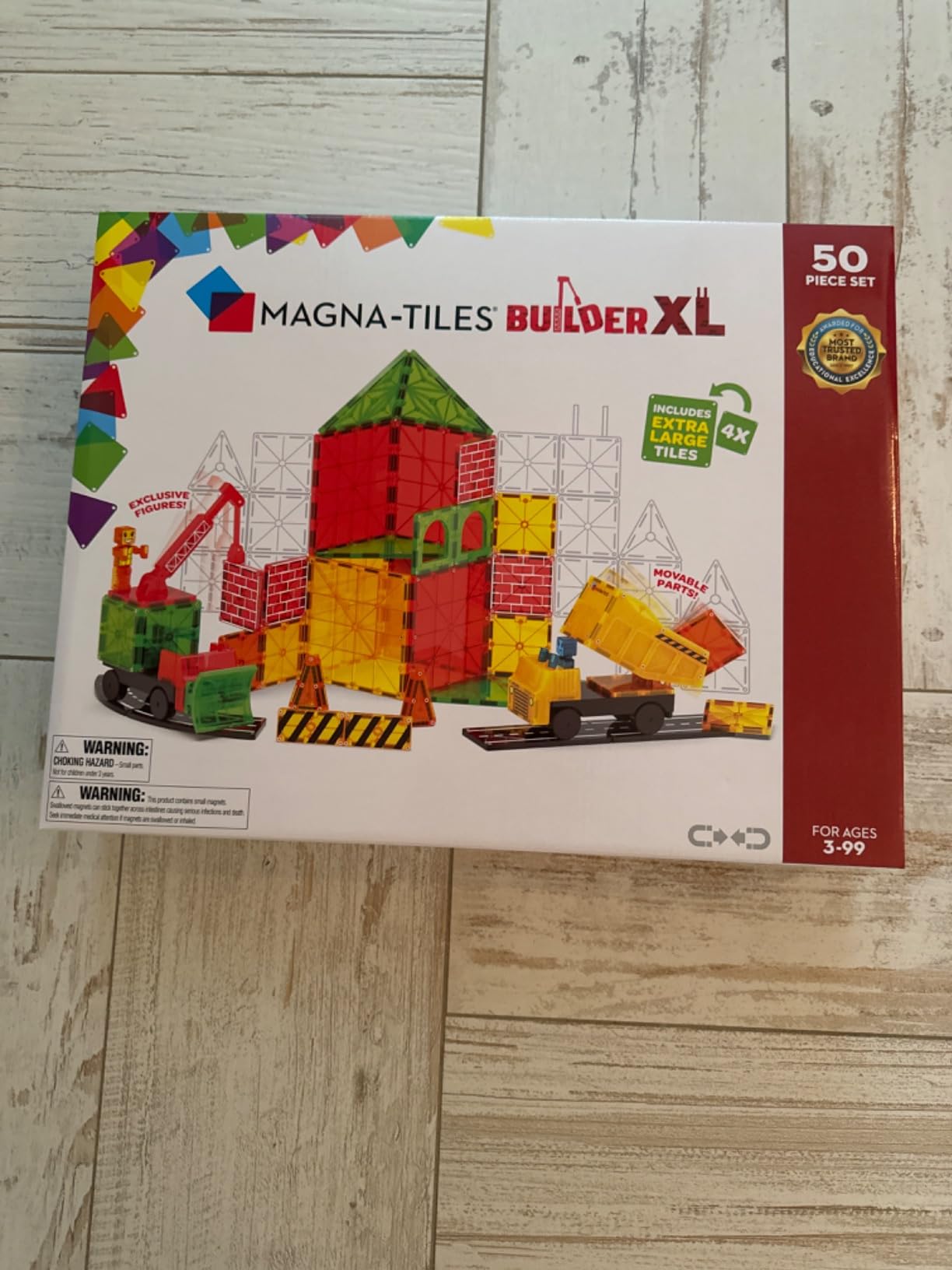 Magna-Tiles Builder XL 50-Piece Magnetic Construction Set, The Original Magnetic Building Brand customer photo 2