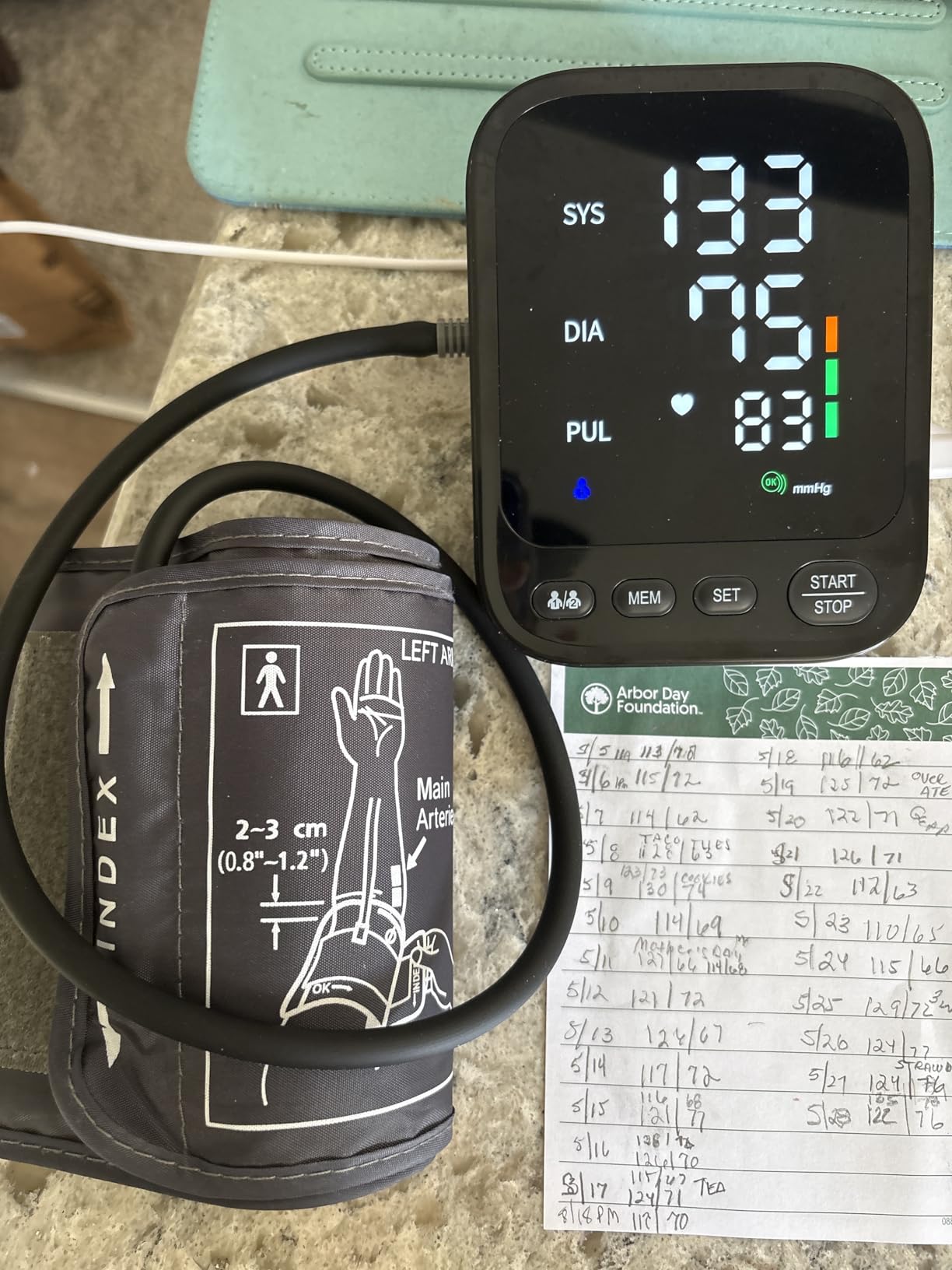 Blood Pressure Machine, Automatic Upper Arm Blood Pressure Monitor with 2x199 Readout, 4.5 Inch Backlit Large Screen Adjustable Large Cuff 9 to 17 Inches - Arrhythmia and Home Hypertension Detector customer photo 1
