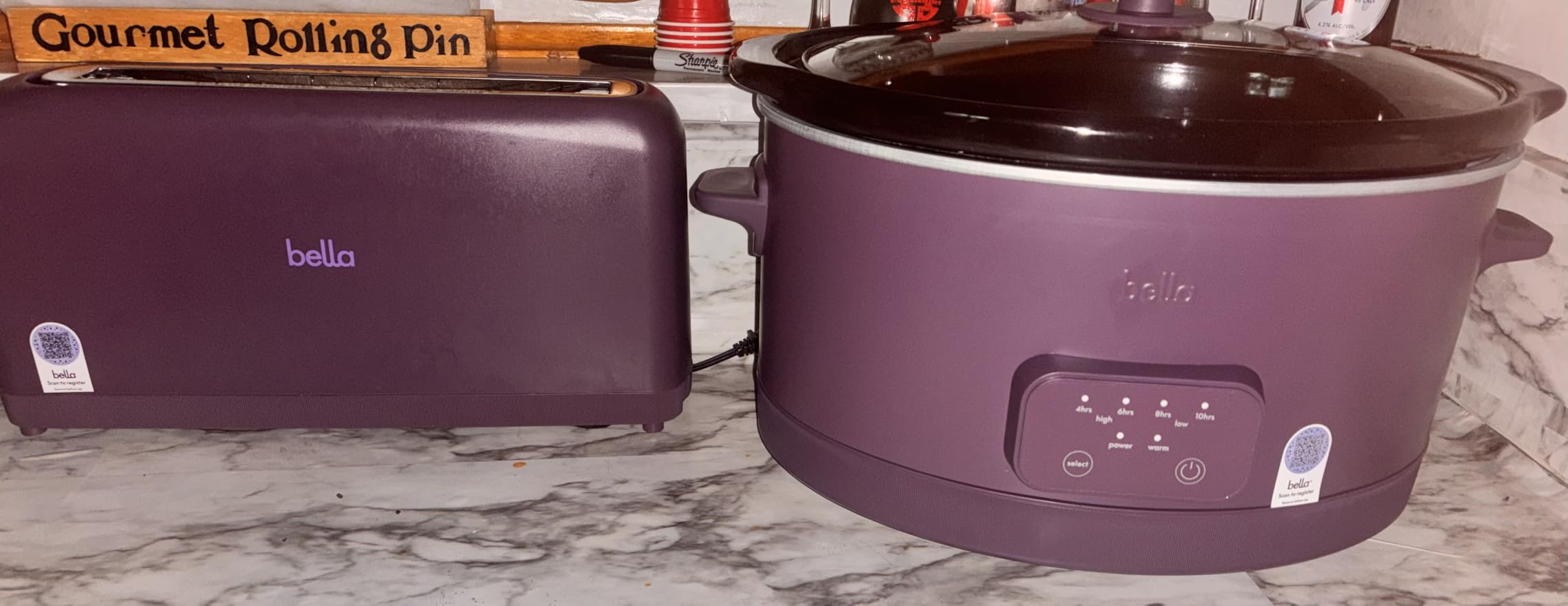 Bella 6.0 Qt Programmable Slow Cooker, Ceramic Nonstick Coating, Adjustable Temperature & Cooking Times, Dishwasher Safe Stoneware Pot & Tempered Glass Lid, Tangle Free Cord Wrap, Oatmilk customer photo 2