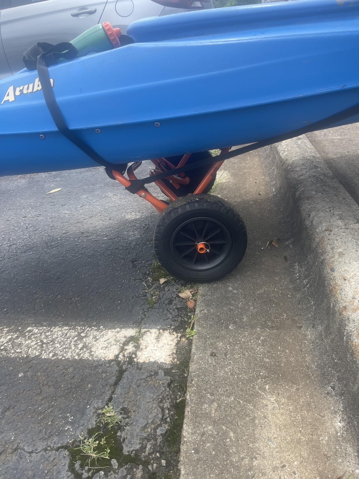 Kayak Cart - 140lb Capacity Canoe Dolly with Airless Tires, Aluminum Frame, and Straps for Small Watercraft - Kayak Accessories by RAD Sportz (Green) customer photo 2