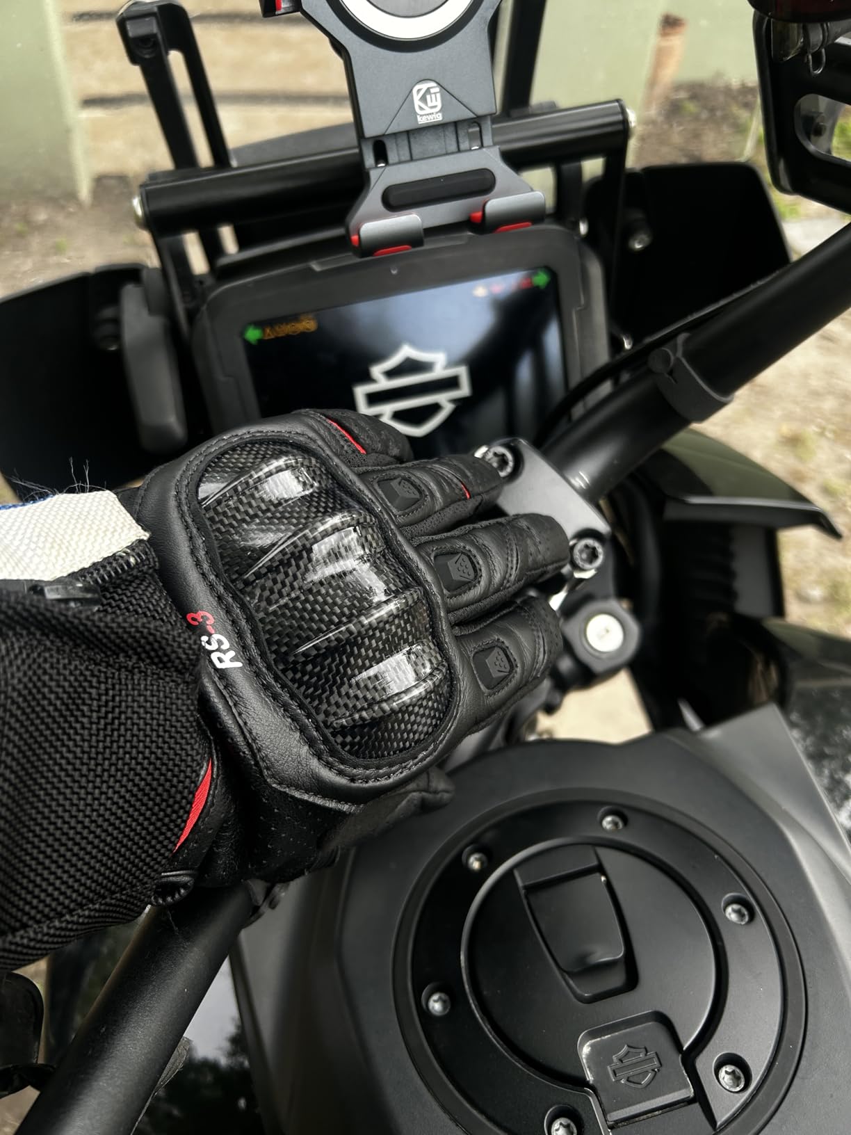 KEMIMOTO Sheepskin Leather Motorcycle Gloves for Men, Protective Motorcycle Gloves for Motocross Motorbike Dirt Bike Bicycle Racing ATV UTV customer photo 1