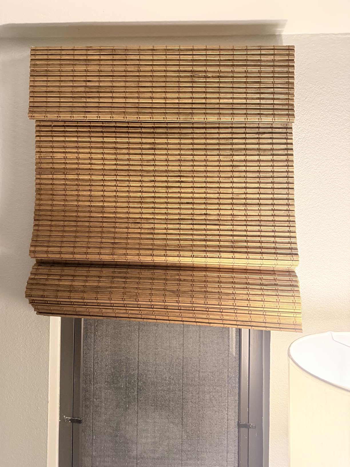LazBlinds Cordless Bamboo Roman Shades, Privacy Blinds for Interior Windows, Room Darkening Roll Up Bamboo Blinds for Home & Patio, 34.5
