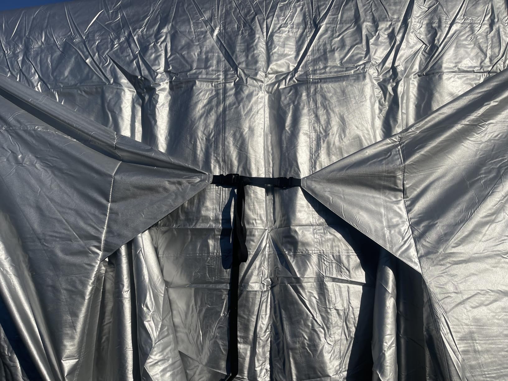 Mofeez Travel Trailer RV Cover, Extra-Thick Upgraded 7 Layers for Camper Cover 18'-20' Windproof Waterproof Rip-Stop Camper Cover with Adhesive Repair Patches, 2Pcs Extra Straps & 4 Tire Covers, Grey customer photo 2