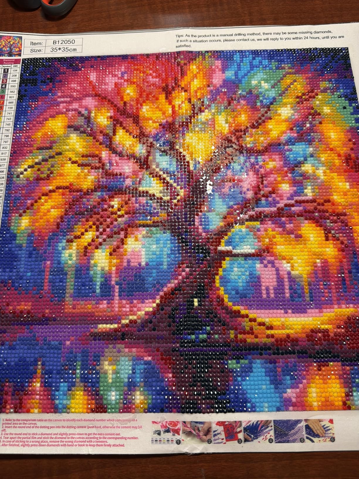 DIYCYCY Tree of Life Diamond Painting Kits for Adults, Full Drill Diamond Art Kits for Beginners, Round 5D DIY Diamond Dots Paintings, Diamonds Pictures Gem Art and Crafts Home Decor 13.78x13.78 inch customer photo 2