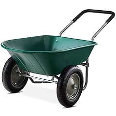 Best Choice Products Dual-Wheel Home Utility Yard Wheelbarrow Garden Cart w/Built-in Stand for Lawn, Gardening, Construction - Black customer photo 1