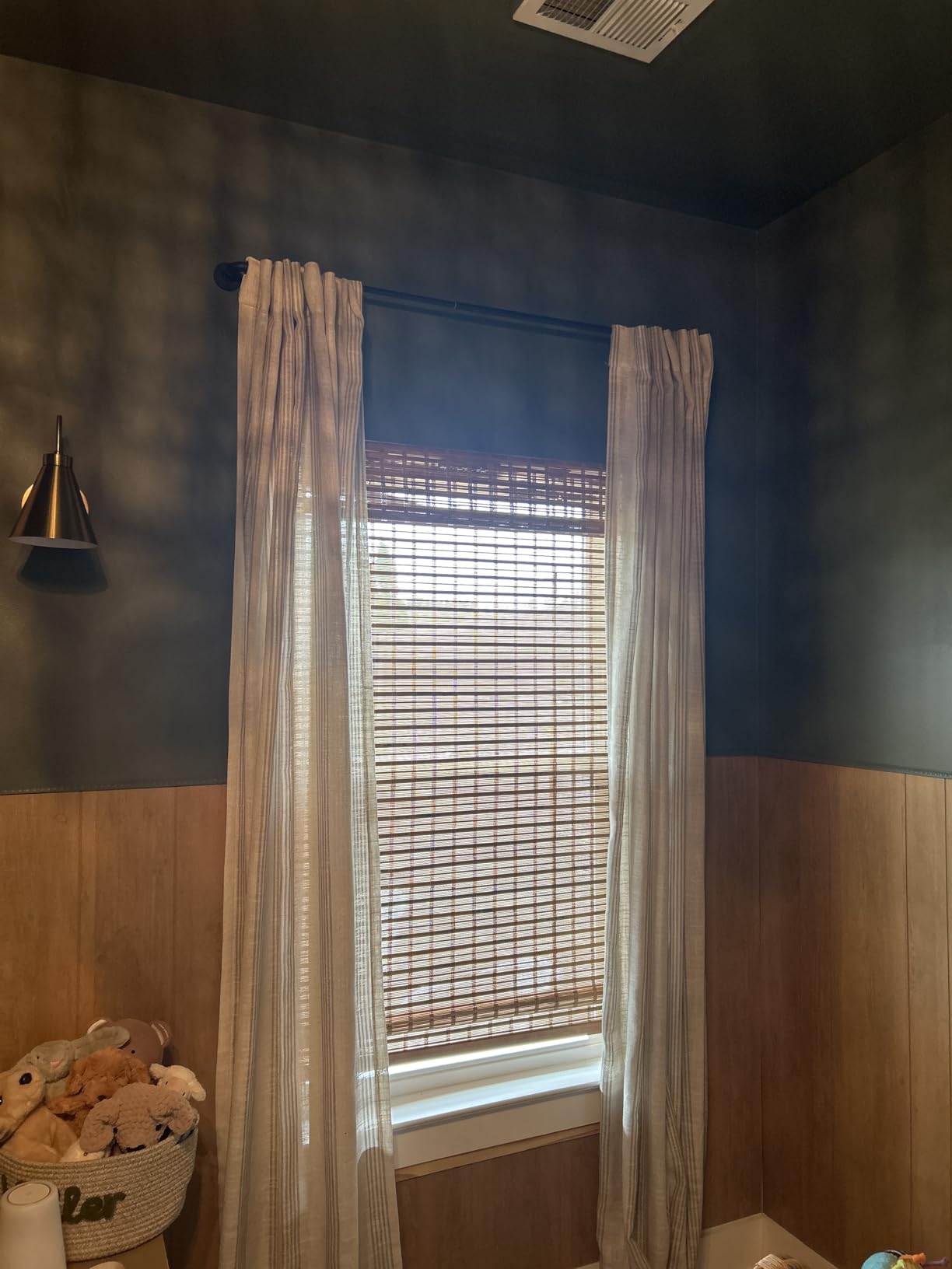 CALYX INTERIORS Cordless Bamboo Roman Shade Blind, Light Filtering, 22.5