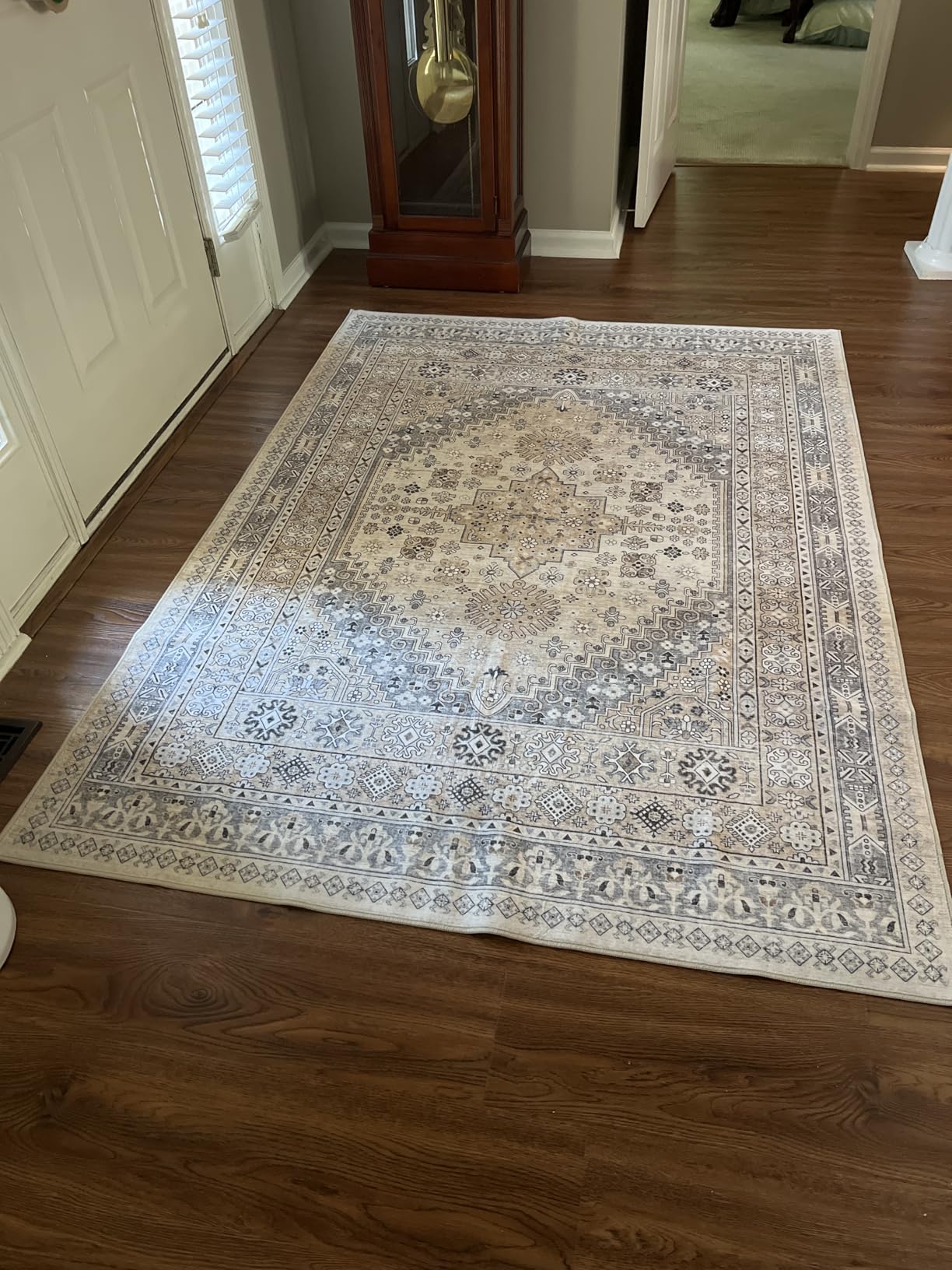 zesthome 5x7 Washable Rug-Stain Resistant Area Rugs for Living Room, Ultra-Thin Vintage Rugs, Non-Slip Backing Rug, Low Pile Large Area Rug, Boho Home Decor customer photo 2