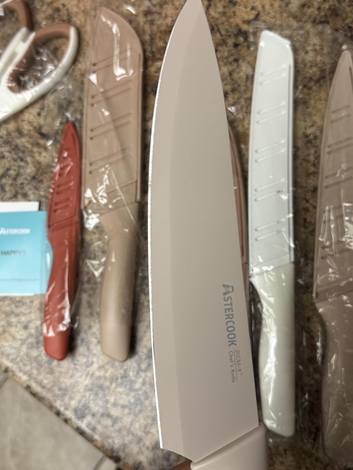 Astercook Knife Set, 13 Pieces Kitchen Knives Set with Healthy Anti-Rust Coating, Dishwasher Safe, Stainless Steel Chef Knife Sets with 6 Blade Guards, Fathers Day Gift for Men customer photo 2