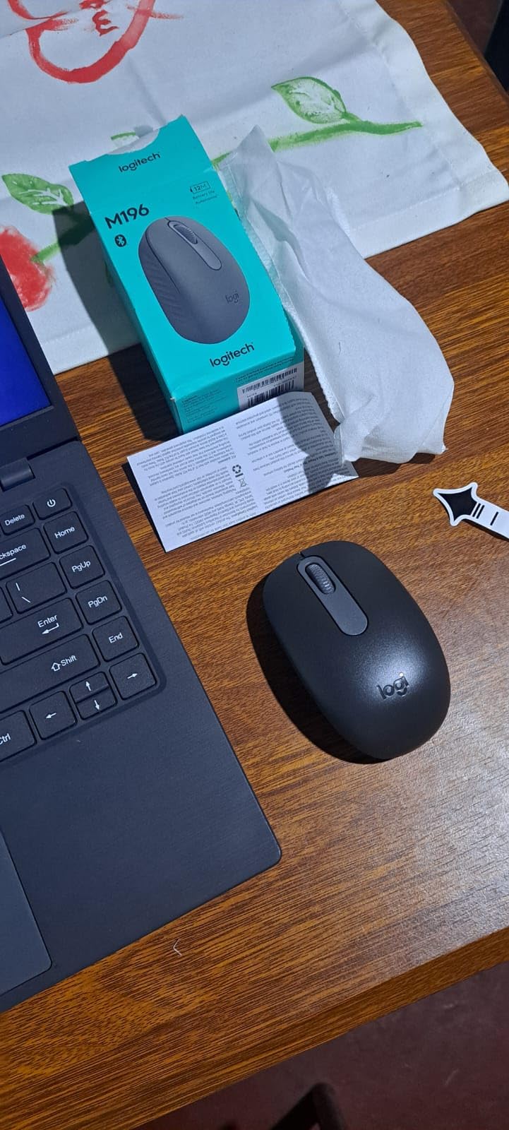 Logitech M196 Bluetooth Wireless Mouse, Compact and Portable Mouse for Laptops, Tablets and More, 12-Month Battery, Smooth Tracking, Compatible with PC and Mac, Windows and macOS - Graphite customer photo 1