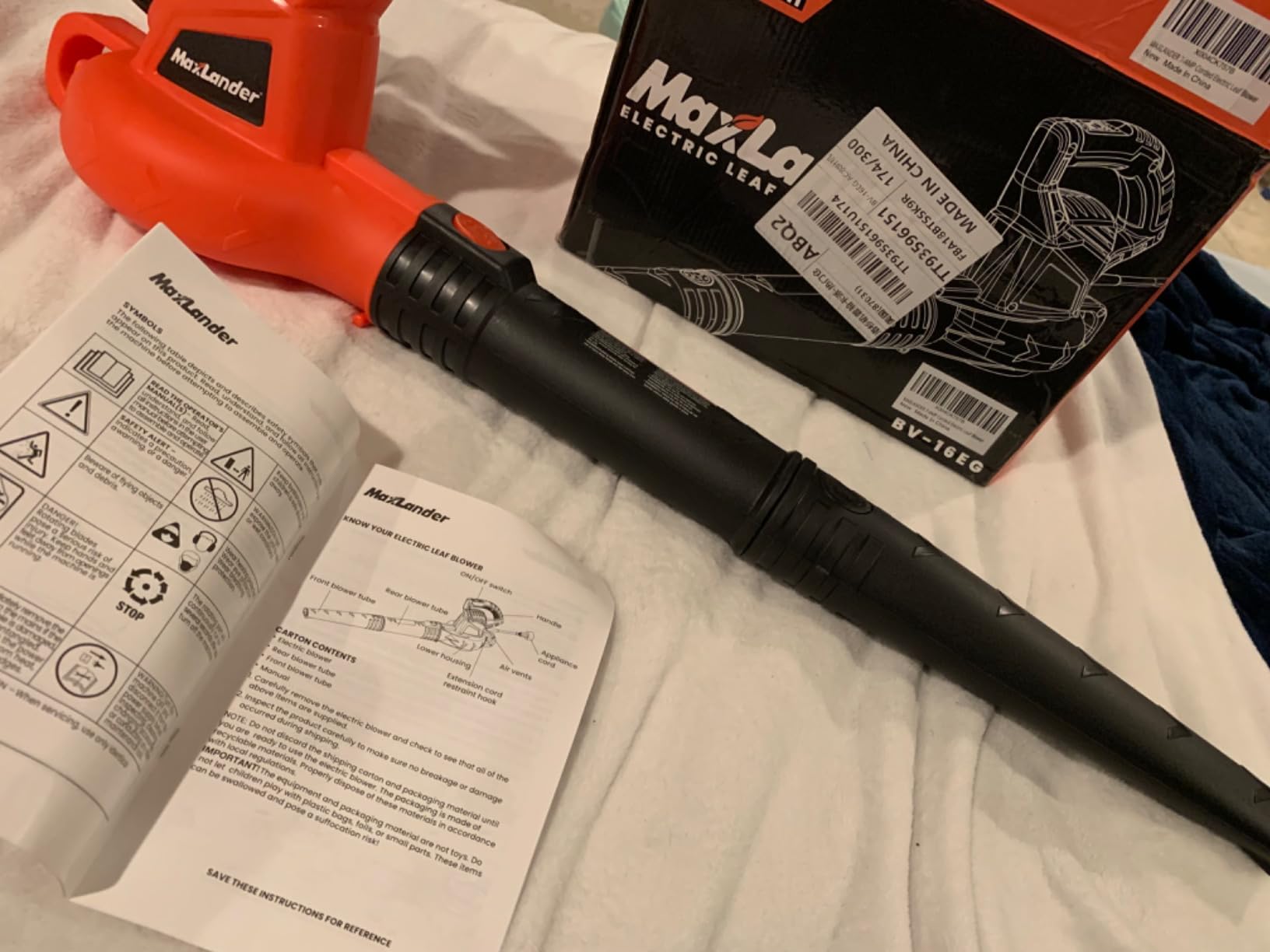 MAXLANDER Leaf Blower Corded, 7-AMP 350CFM/155MPH Electric Leaf Blower, Lightweight Handheld Small Leaf Blowers for Lawn Care customer photo 2