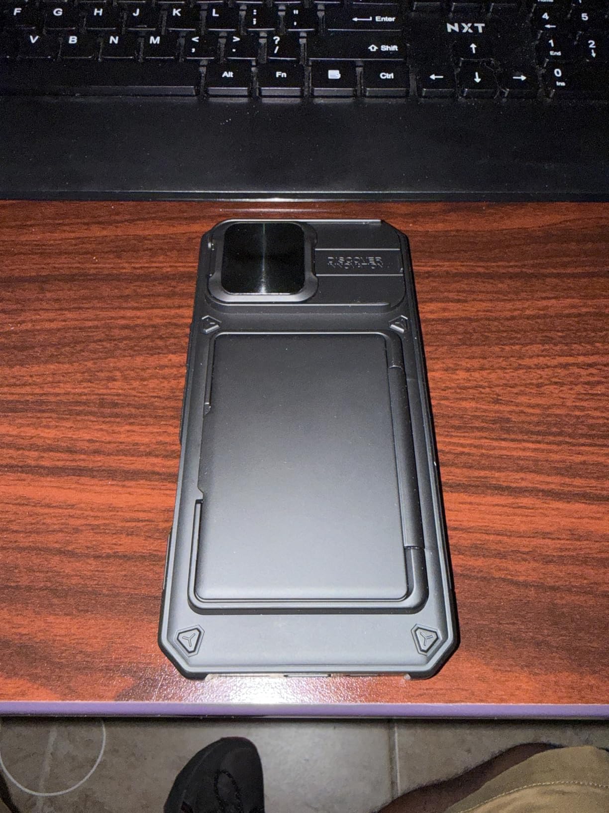 BXYJY for iPhone 16 Pro Case Wallet, Built-in Card Holder (4-5 Cards), Slide Camera Cover, Military Grade Drop Protection, Rugged Heavy Duty Men Women Protective Phone Case for iPhone 16 Pro, Black customer photo 2