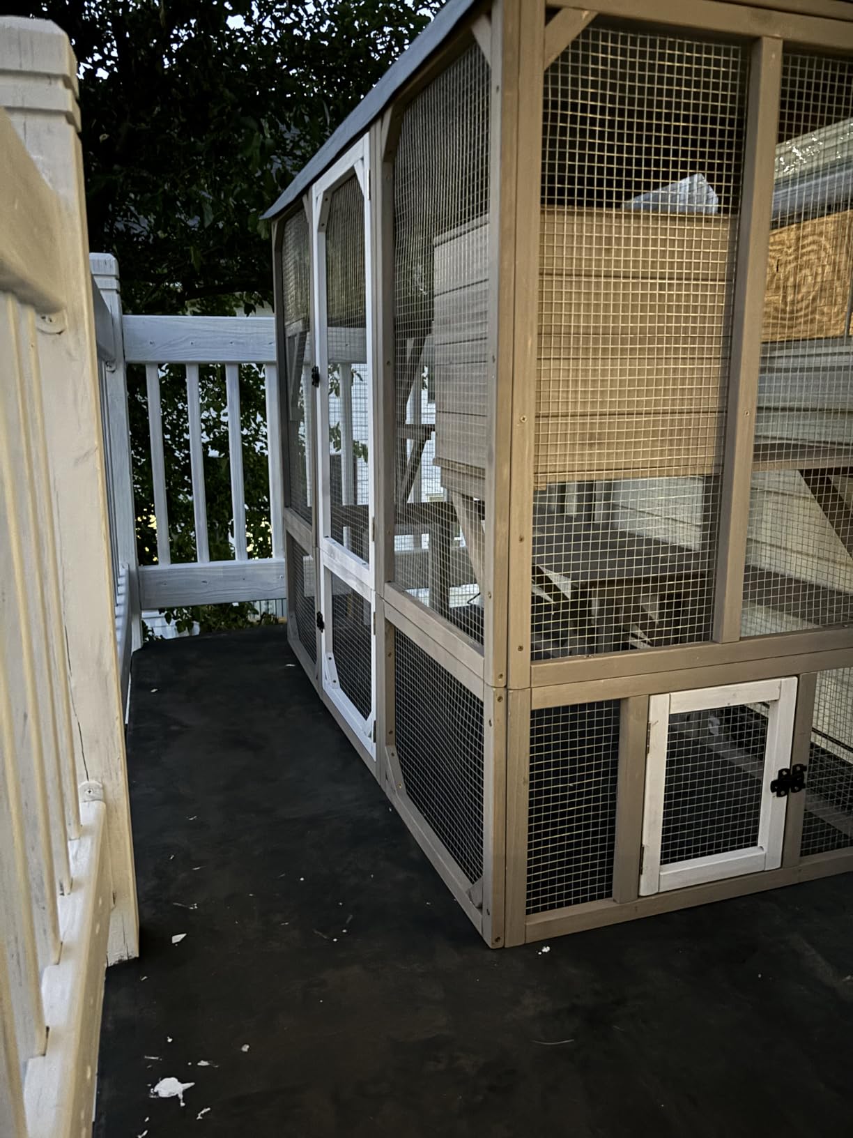 Ketive Catio Outdoor Cat Enclosure Large Window Cat House Walk in Kitty Cage with Multi-Level Platforms, Waterproof Roof for Multiple Cats (59