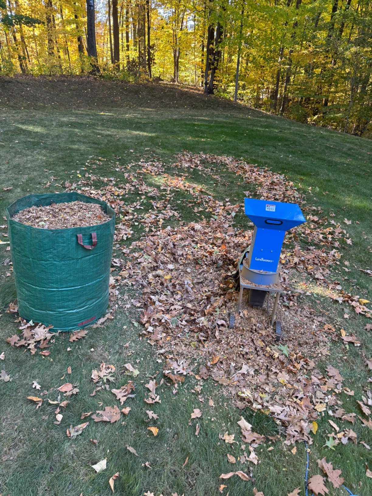 Landworks Electric Leaf Mulcher & Shredder - 15-AMP, 1800W, Steel Construction, 11