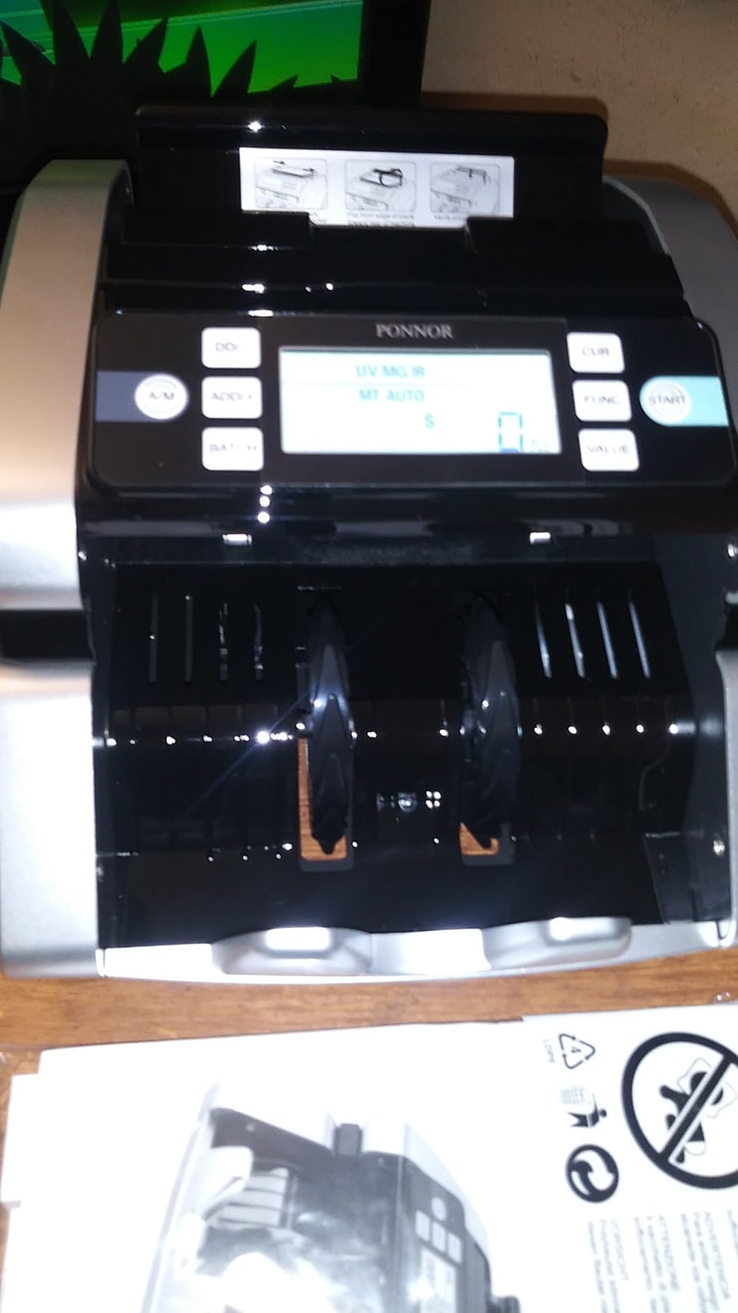 PONNOR N70 Mixed Denomination Money Counter Machine, Value Counting, Cash Counter with Three Displays, UV/MG/IR/MT Counterfeit Detection for Money Counting, Printer Enabled Bill Counter for Business customer photo 2