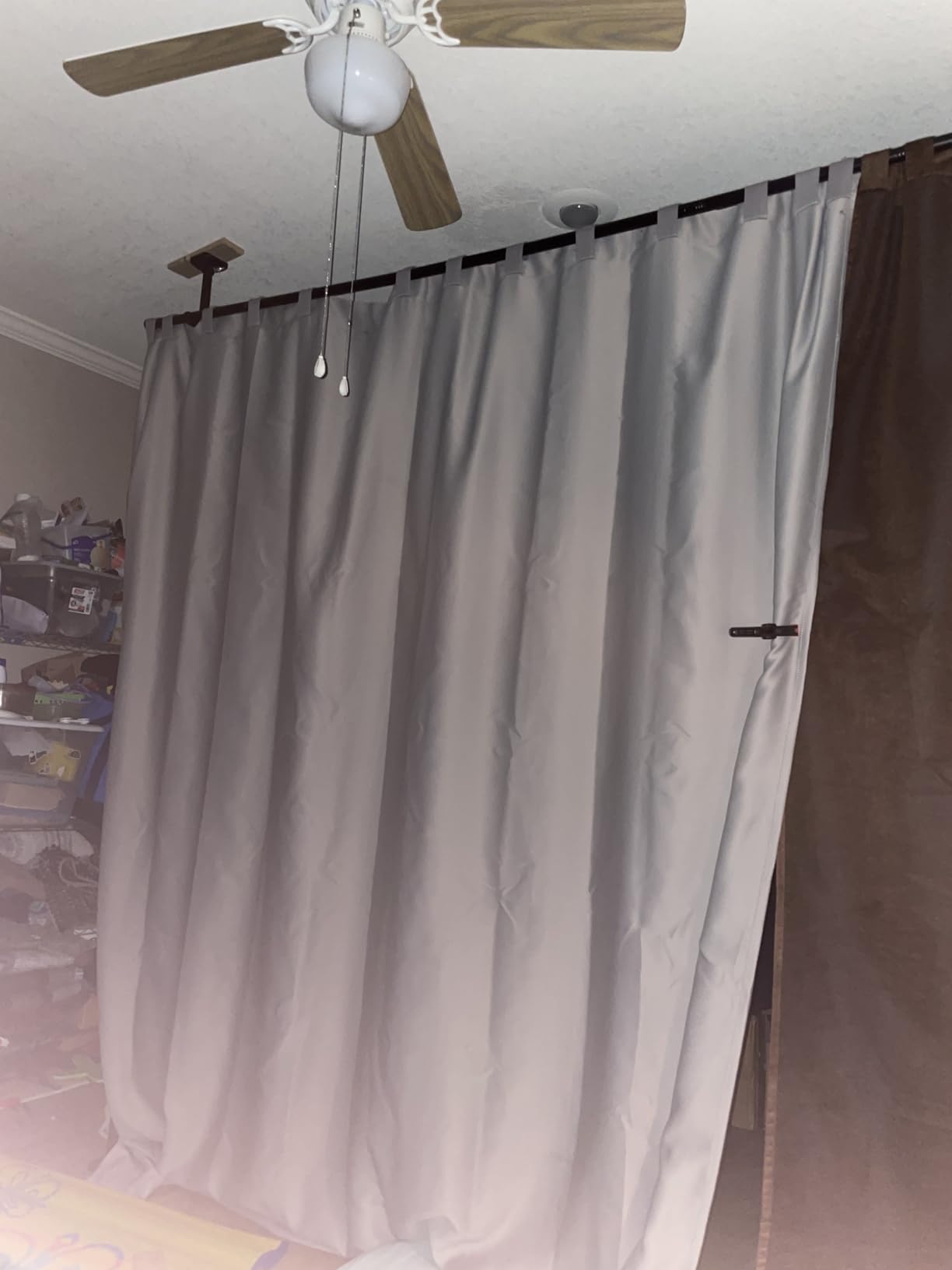 SUNALLY Room Divider Curtain Rod, No Drilling Room Separator for Space Partition Adjustable 4-10ft(H) 28-70inch(W) Heavy Duty Temporary Wall Divider Floor to Ceiling Tension Rod, Black customer photo 1