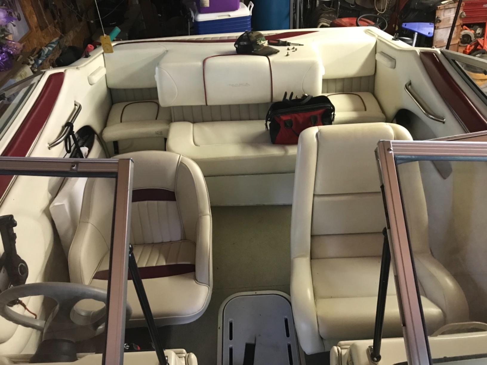Seamander Boat Captains Chair, Pontoon Boat Seat, Integral Rotomolded Frame, Premium EPDM Foam Material, Marine Grade Vinyl (White/Dark Grey) customer photo 1