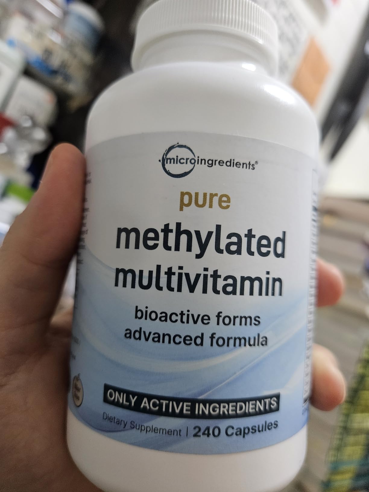 Micro Ingredients Pure Methylated Multivitamin, 240 Capsules | 19-in-1 Formula with Vitamins C, D, B12, Folate, Magnesium, Zinc & More | Filler Free, Non-GMO customer photo 2