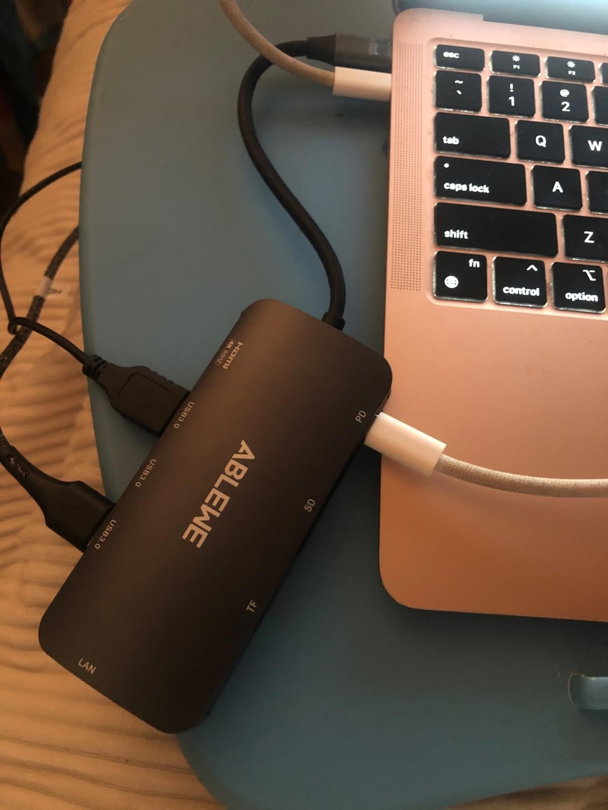 ABLEWE USB C Hub Ethernet, Multiport USB C to HDMI Hub, 8 in 1 4K@60Hz USBC Adapter,1000Mbps, 100W PD, 3 USB 3.0 Ports, Docking Station Compatible for MacBook, Tablet, Phone, Type C Devices customer photo 2