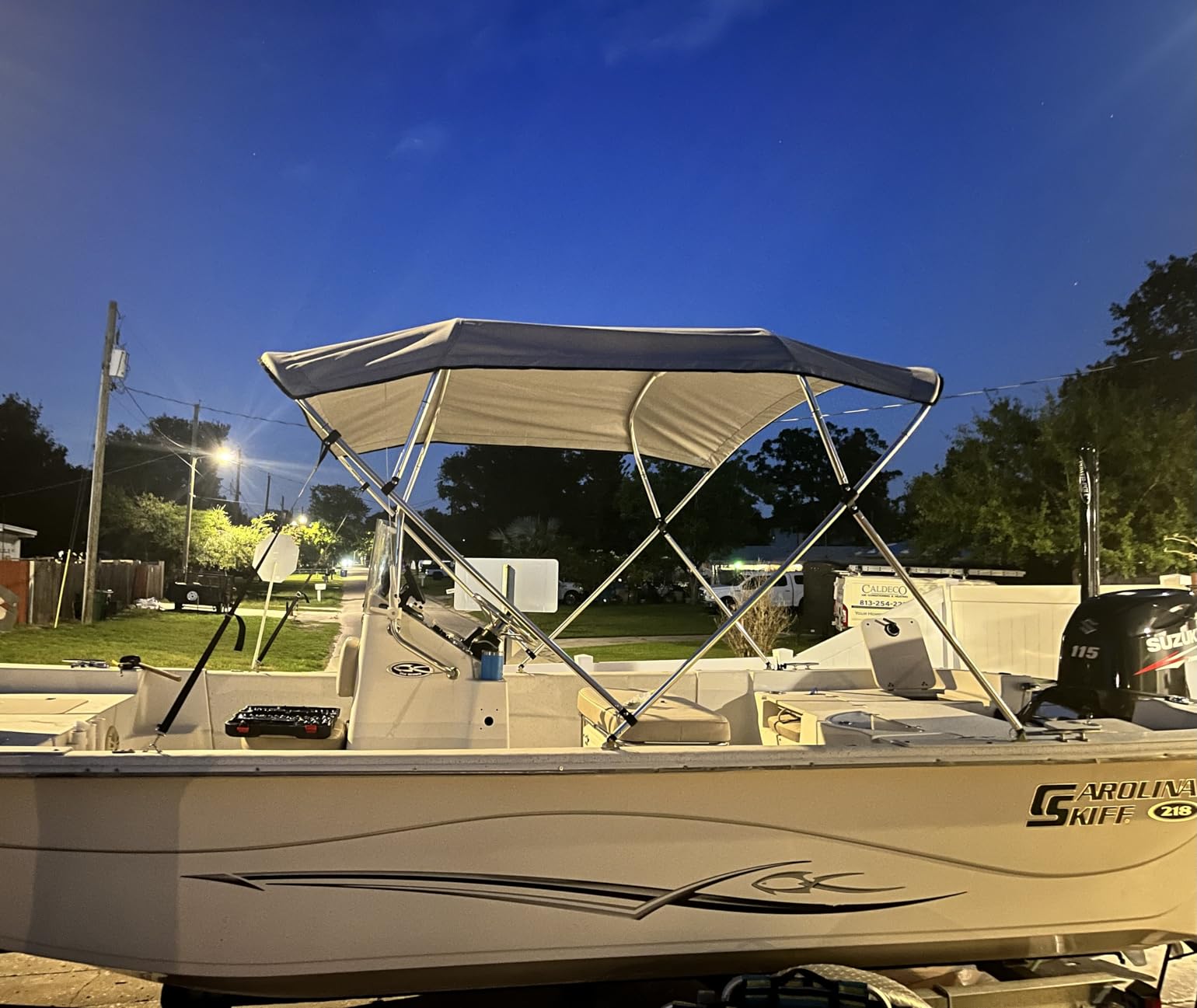 KAKIT Bimini Top for Boats, Heavy Duty 7 Layers 1200D Oxford Boat Canopy with Support Poles & Storage Boot (3 Bow 6'L x 46